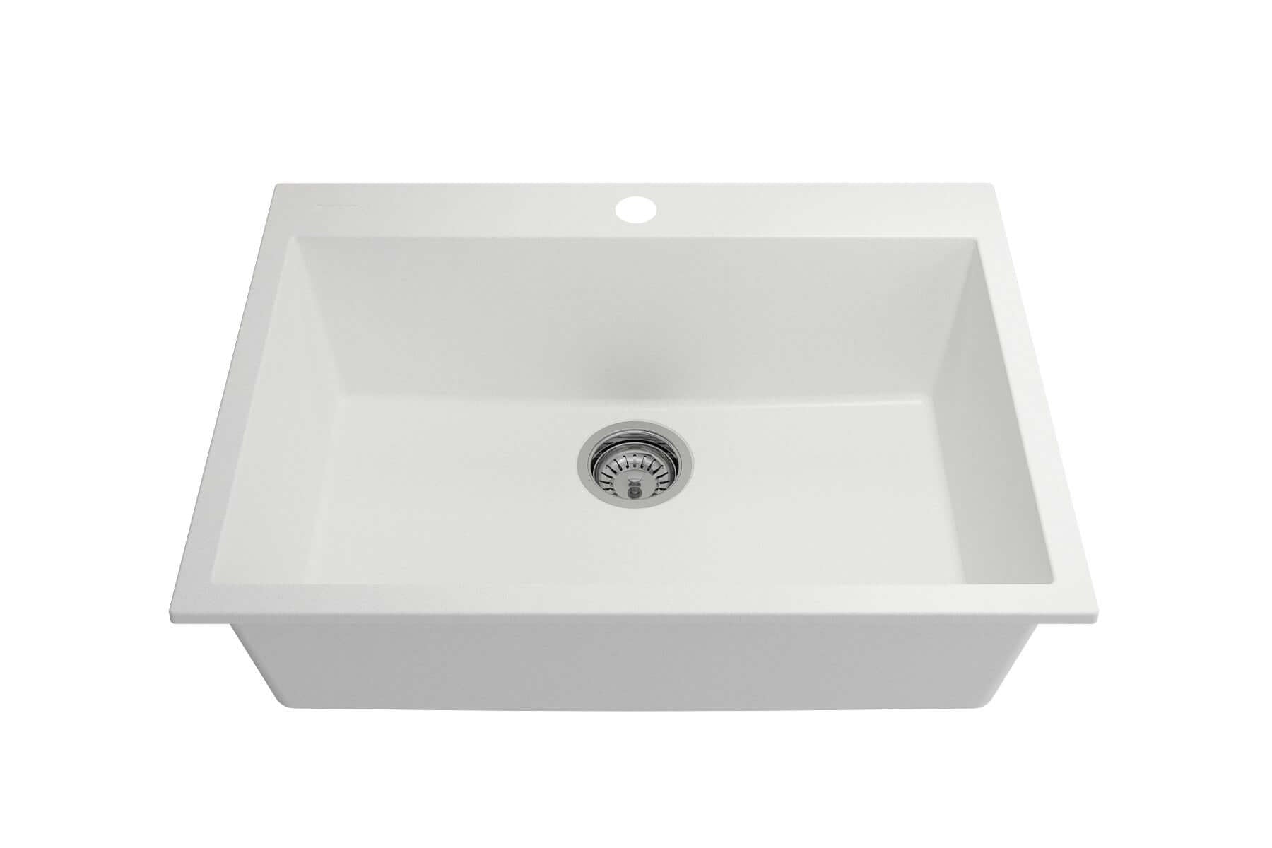 Alternate Image for BOCCHI Campino Uno 27" Dual Mount Granite Kitchen Sink Kit, Milk White, 1634-507-0126