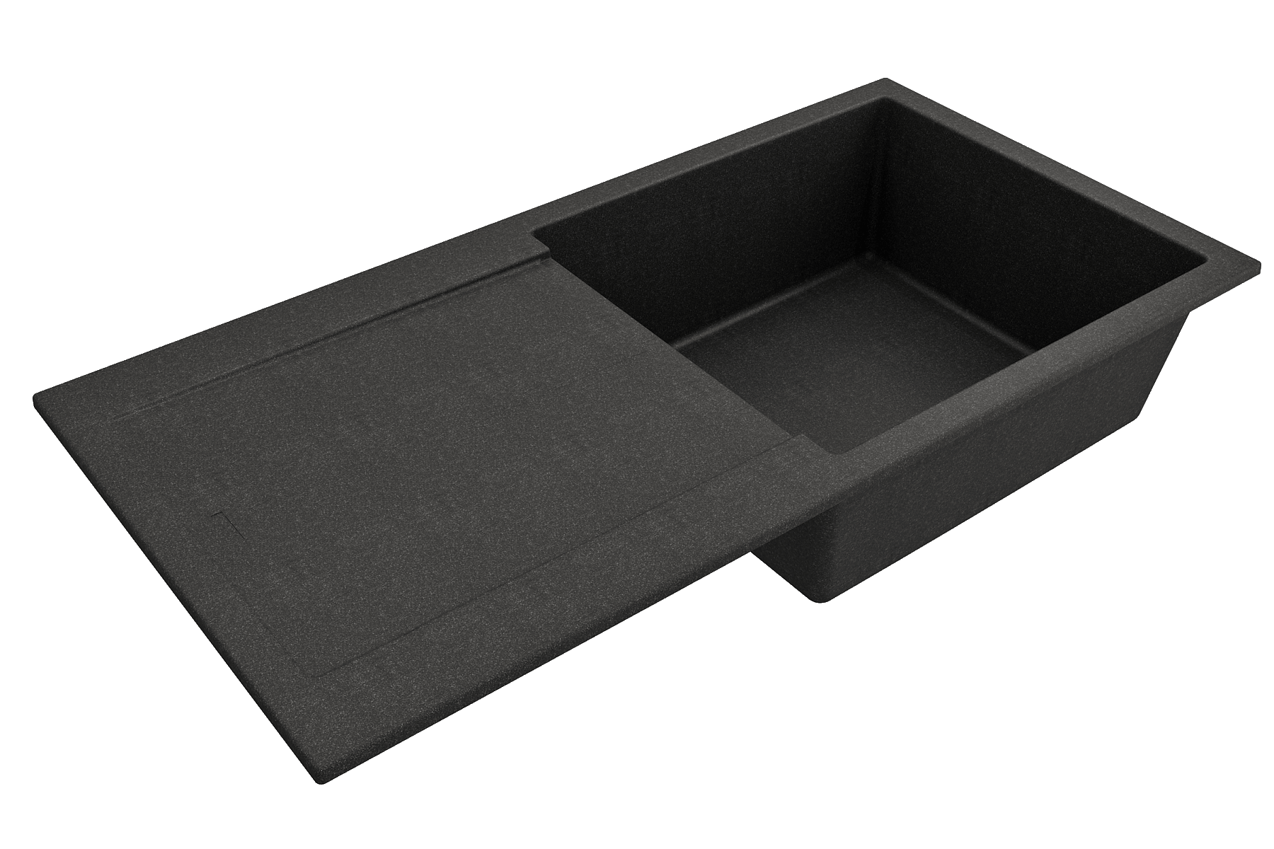Alternate Image for BOCCHI Levanzo 39" Dual Mount Granite Kitchen Sink Kit, Metallic Black, Includes Drainboard, 1635-505-0120