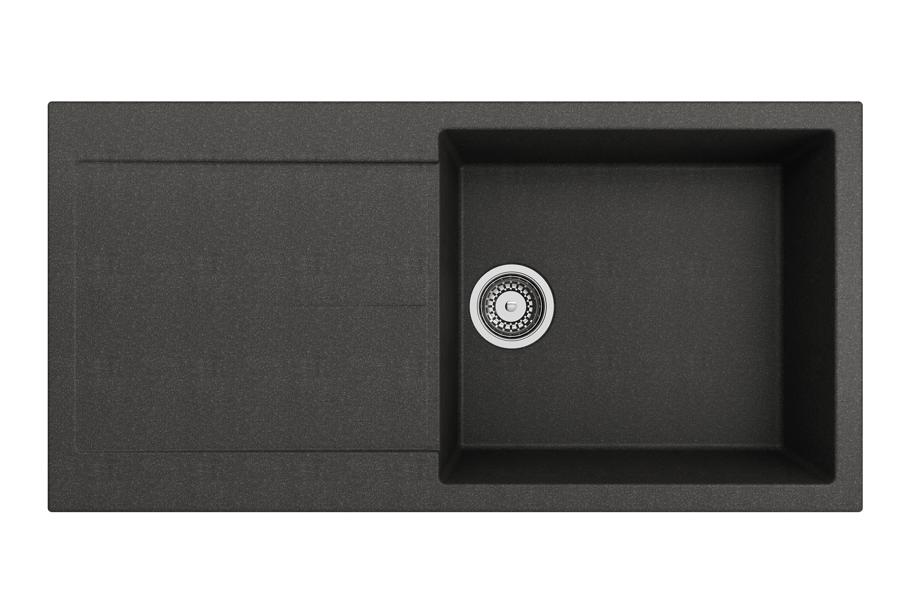 Alternate Image for BOCCHI Levanzo 39" Dual Mount Granite Kitchen Sink Kit, Metallic Black, Includes Drainboard, 1635-505-0120