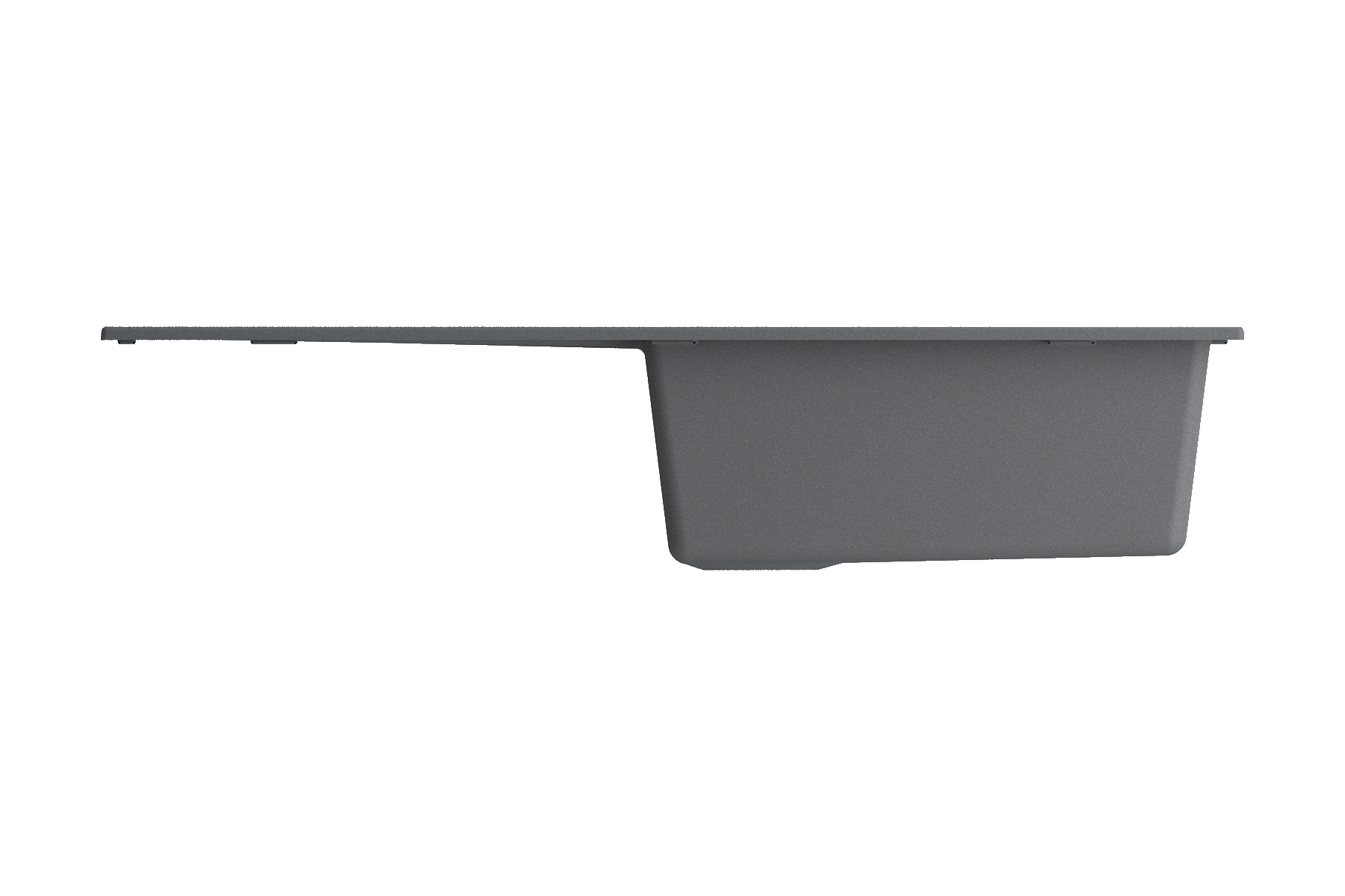 Alternate Image for BOCCHI Levanzo 39" Dual Mount Granite Kitchen Sink Kit, Concrete Gray, Includes Drainboard, 1635-506-0120
