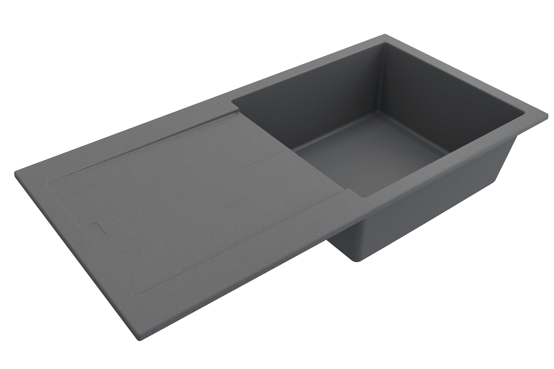 Alternate Image for BOCCHI Levanzo 39" Dual Mount Granite Kitchen Sink Kit, Concrete Gray, Includes Drainboard, 1635-506-0120