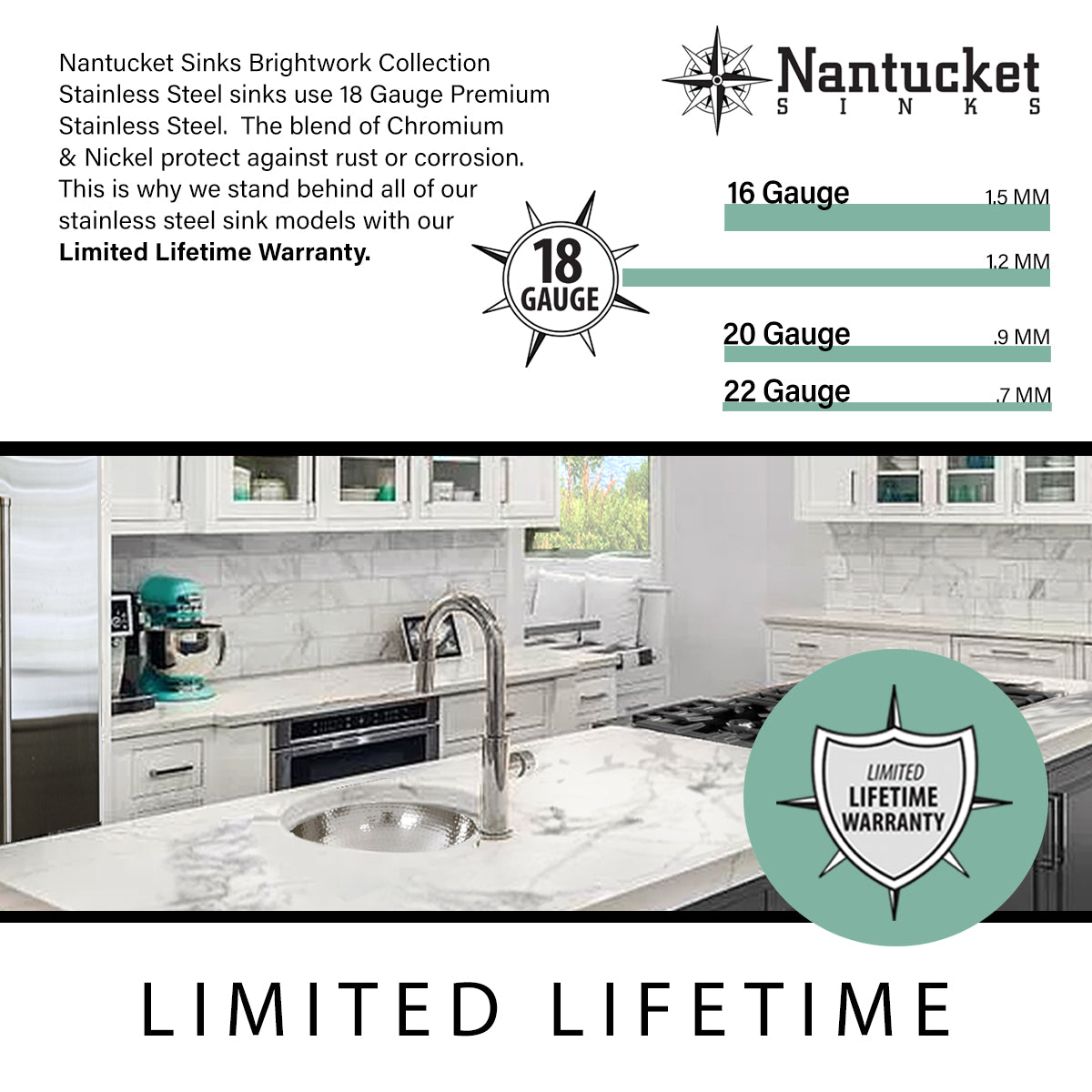 Alternate Image for Nantucket Sinks Brightwork Home 48" x 14" x 6" Rectangle Undermount Stainless Steel Bathroom Sink, 18 Gauge, TRS48-OF