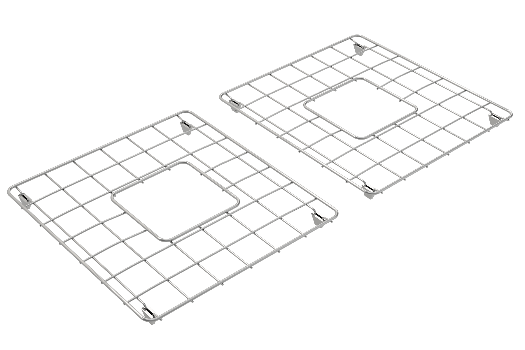 BOCCHI Stainless Steel Sink Grid for 33D in. 1139 Farmhouse Apron Front Fireclay Double Bowl Kitchen Sinks, 2300 0016
