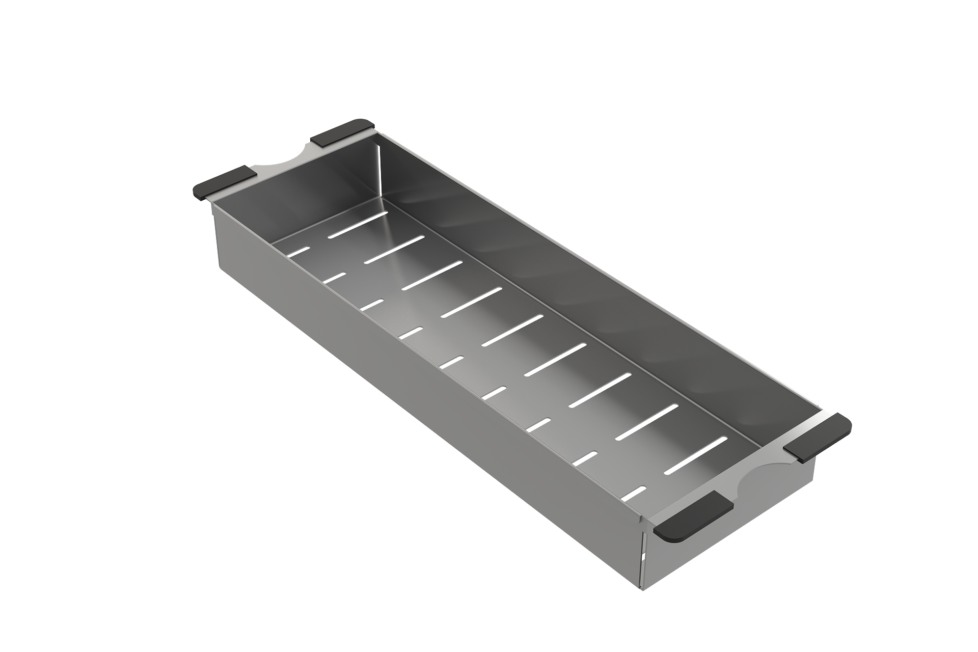 Alternate Image for BOCCHI Deep Stainless Steel Colander for Granite Sinks w/Black Rubber Handles, 2310 0004