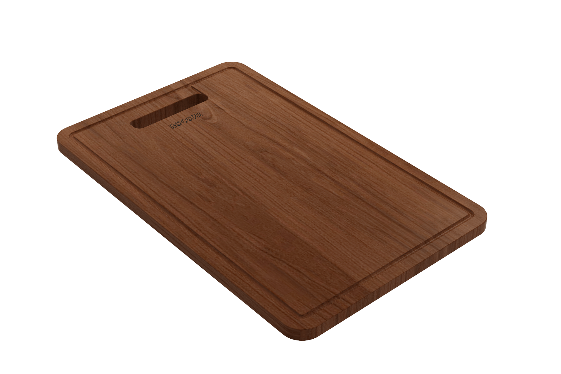 Alternate Image for BOCCHI Wooden Cutting Board with handle, Sapele Mahogany Wood, Compatible with 1500, 1501, 1551, and 1604 sinks, 2320 0004