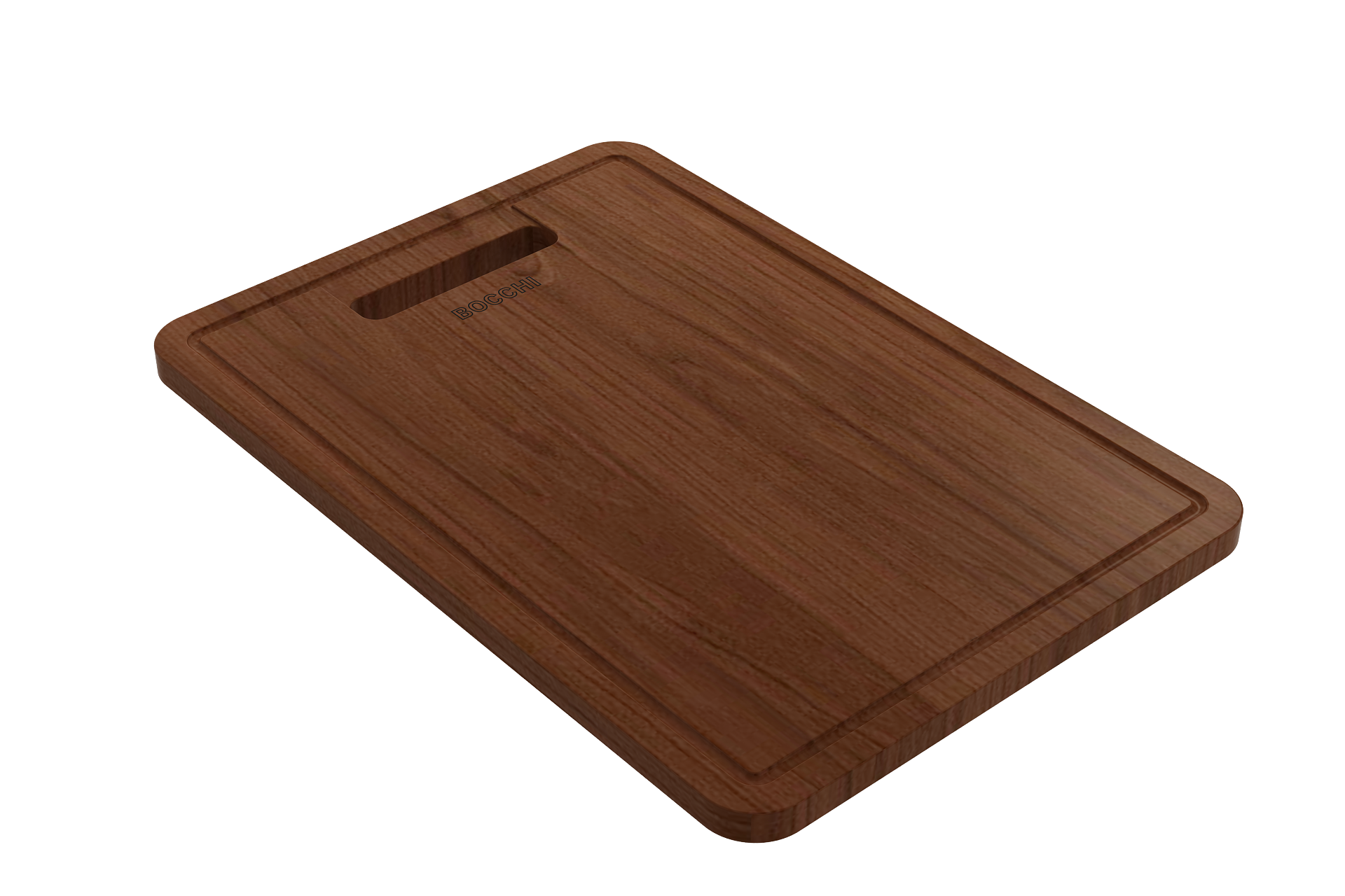 Alternate Image for BOCCHI Wooden Cutting Board/Cover for Baveno w/ Handle - Sapele Mahogany for 1633 sinks (Outer Ledge), 2320 0007