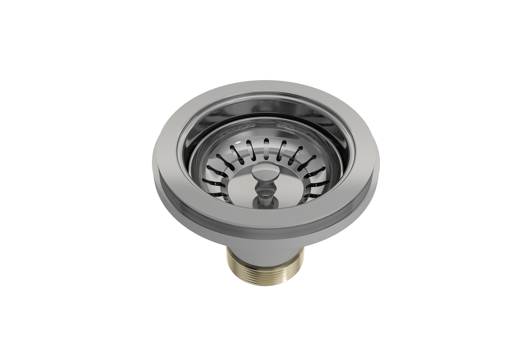 BOCCHI Polished Stainless Steel Kitchen Sink Kit Strainer for Granite Sink Kit Chrome, 2330 0005