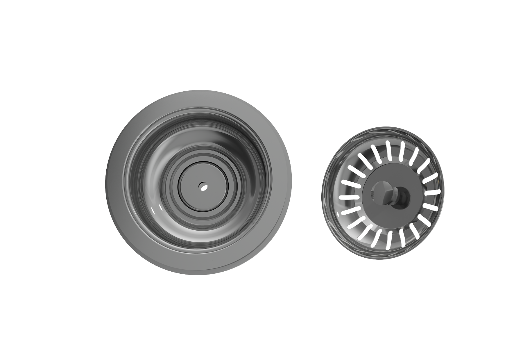 Alternate Image for BOCCHI Polished Stainless Steel Kitchen Sink Kit Strainer for Granite Sink Kit Chrome, 2330 0005