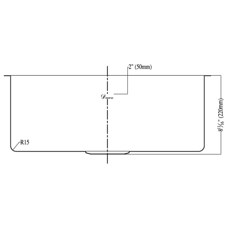 Alternate Image for Dawn 22" Stainless Steel Undermount Kitchen Sink, SRU201609
