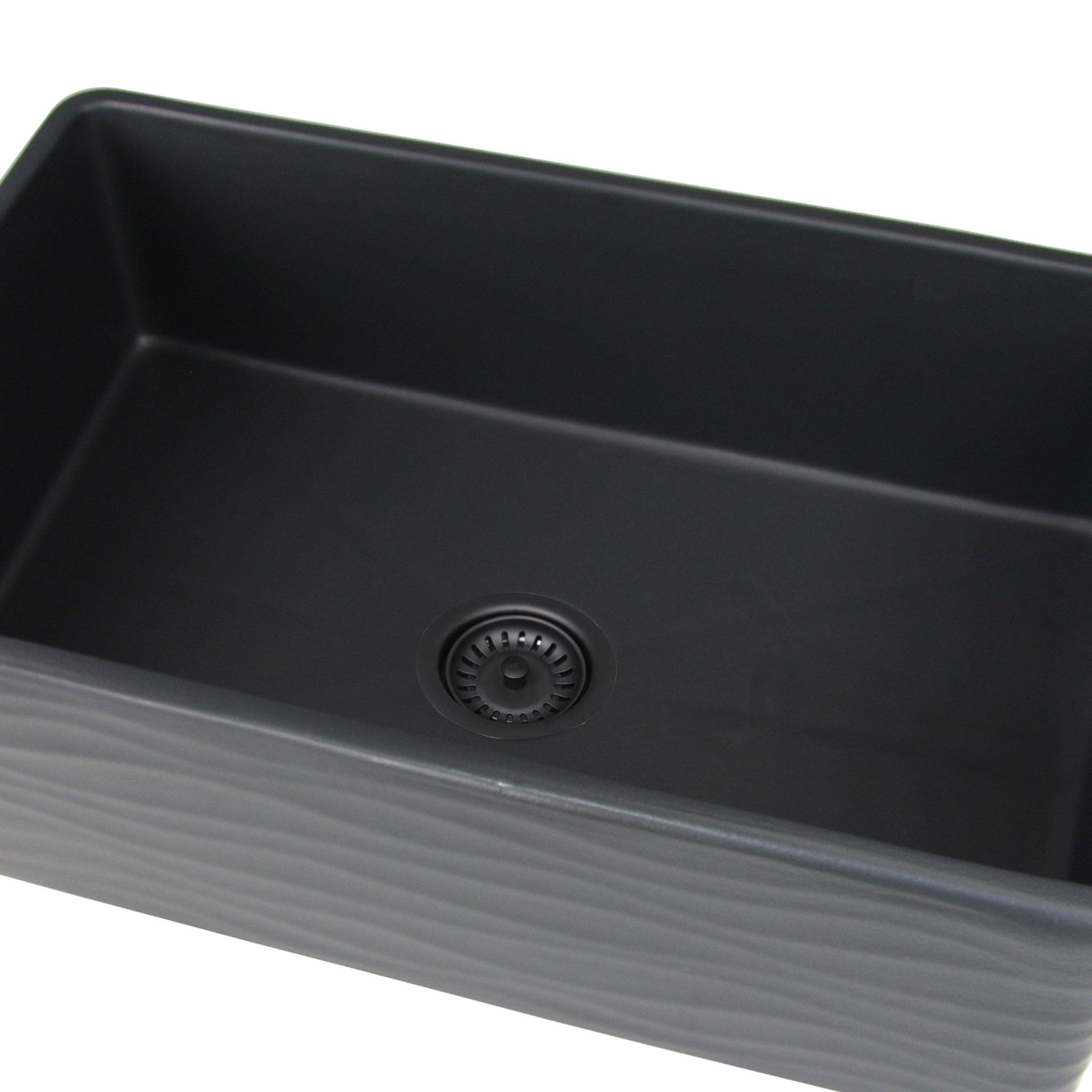 Alternate Image for Nantucket Sinks Nantucket Sink 3.5 Inch Extended Flange Disposal Kitchen Drain in Matte Black, 3.5EDF-MBL