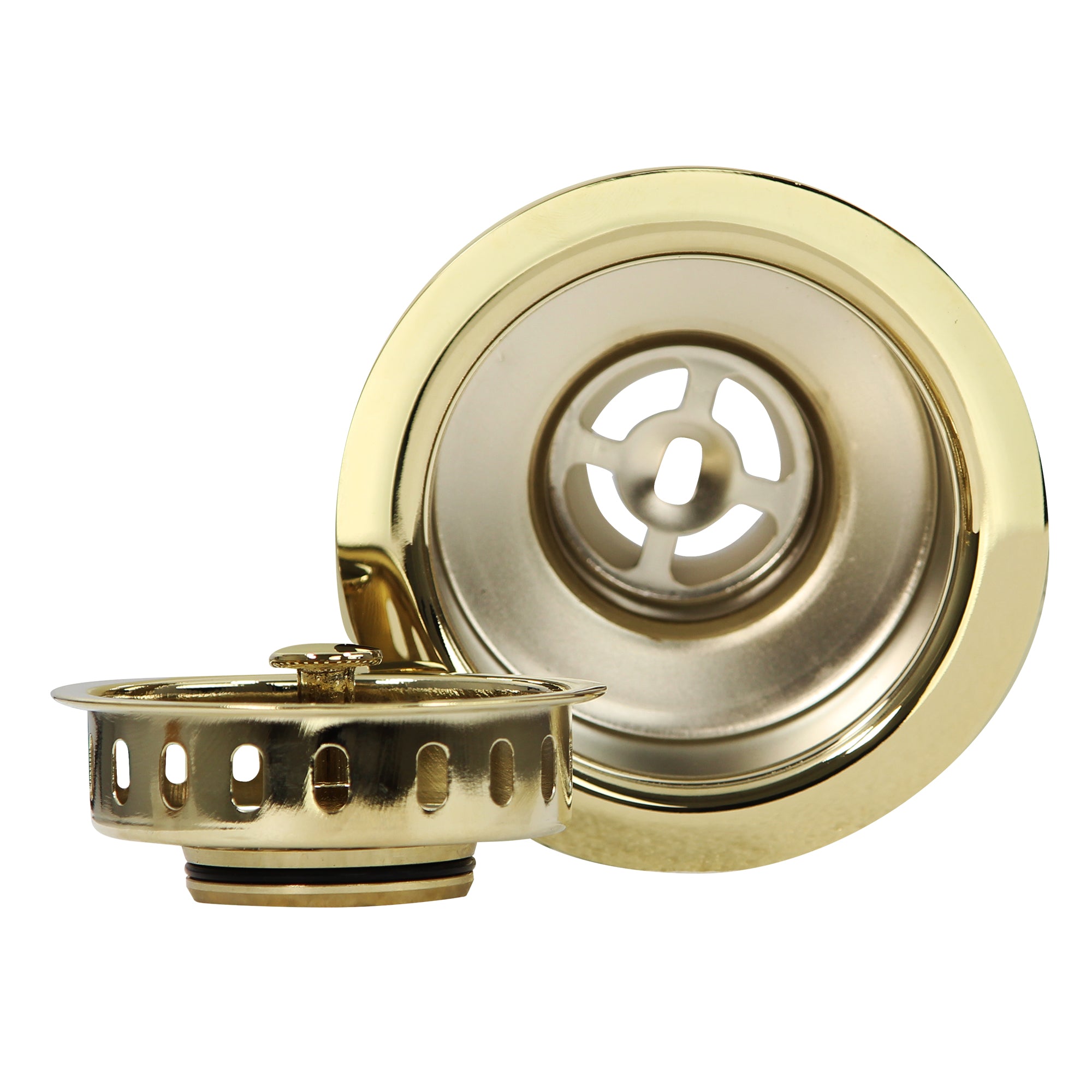 Alternate Image for Nantucket Sinks Polished Brass 3.5 Inch Kitchen Drain 3.5 KDPB