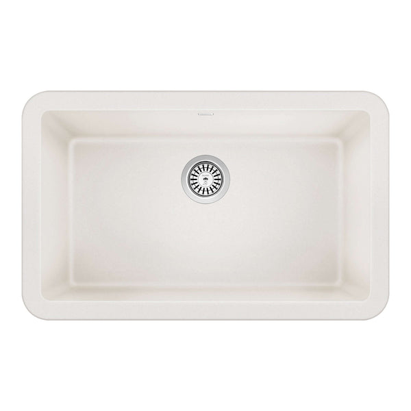 Blanco Ikon 30" Granite Composite Farmhouse Sink, Silgranit, White, 40