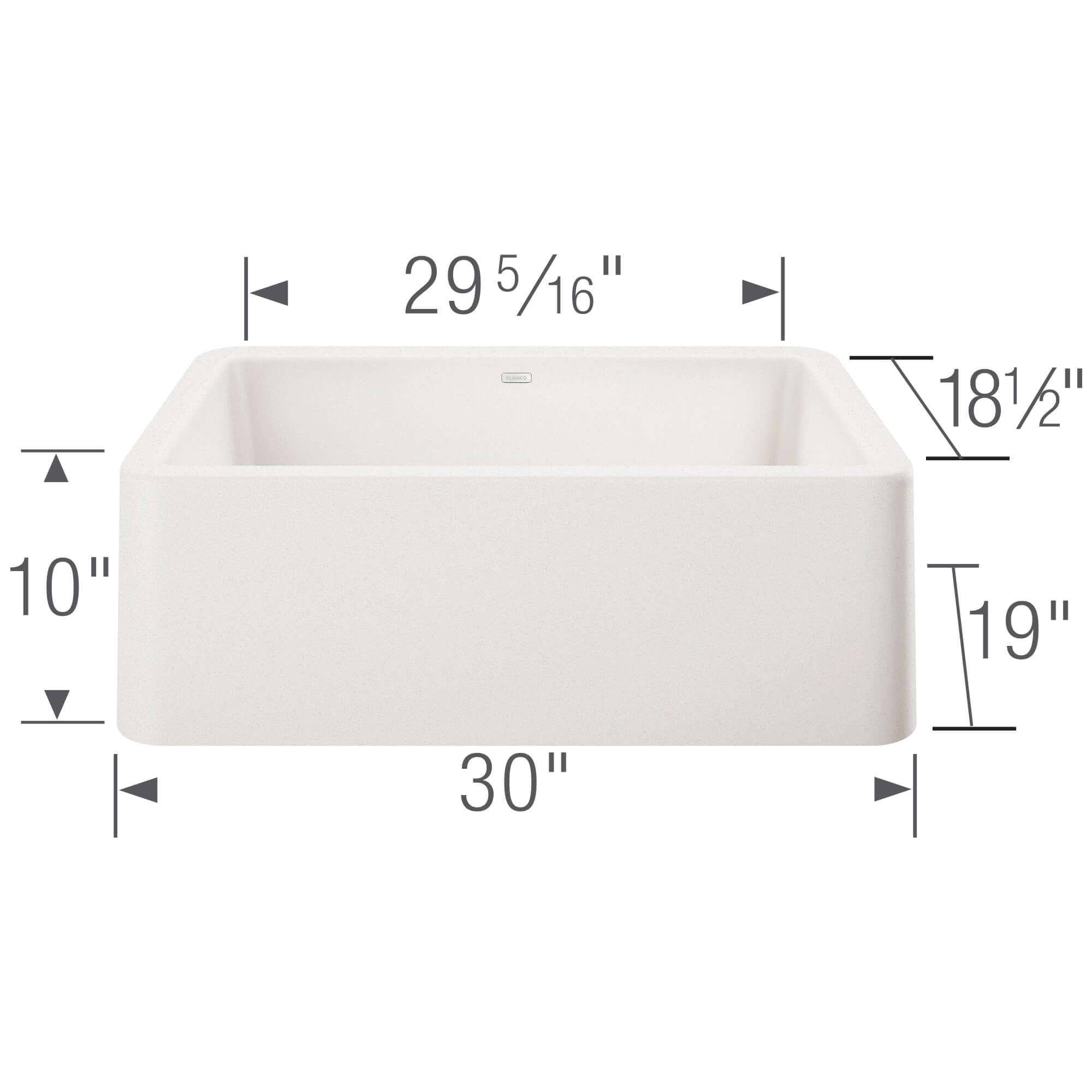Blanco Ikon 30" Granite Composite Farmhouse Sink, Silgranit, White, 401734