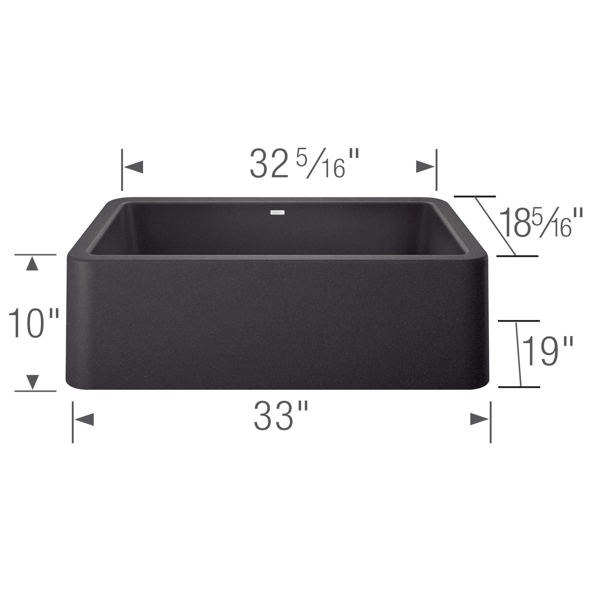 Alternate Image for Blanco Ikon 33" Granite Composite Farmhouse Sink, Silgranit, Anthracite, 401895