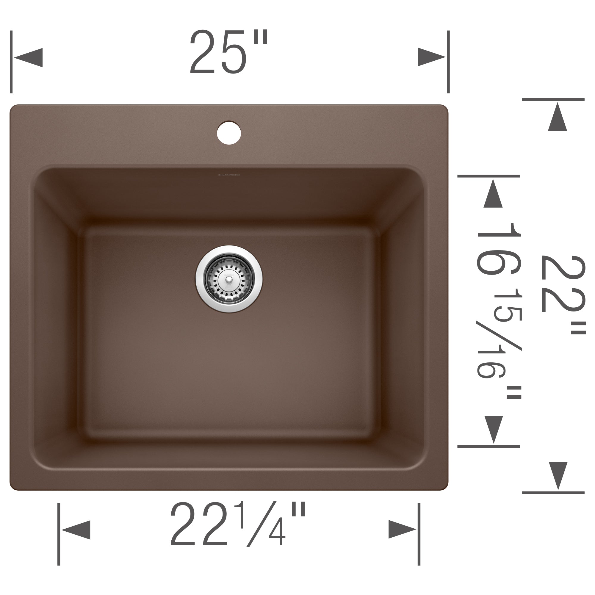 Alternate Image for Blanco Liven 25" Dual Mount Granite Composite Laundry Sink, Silgranit, Cafe, 401922