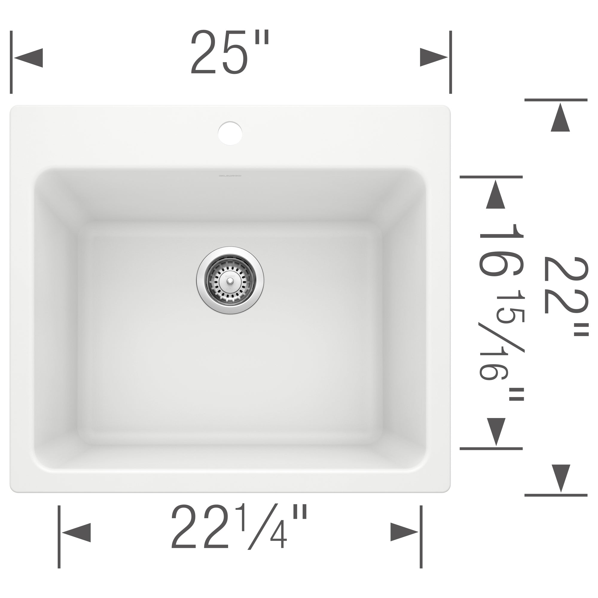 Alternate Image for Blanco Liven 25" Dual Mount Granite Composite Laundry Sink, Silgranit, White, 401927