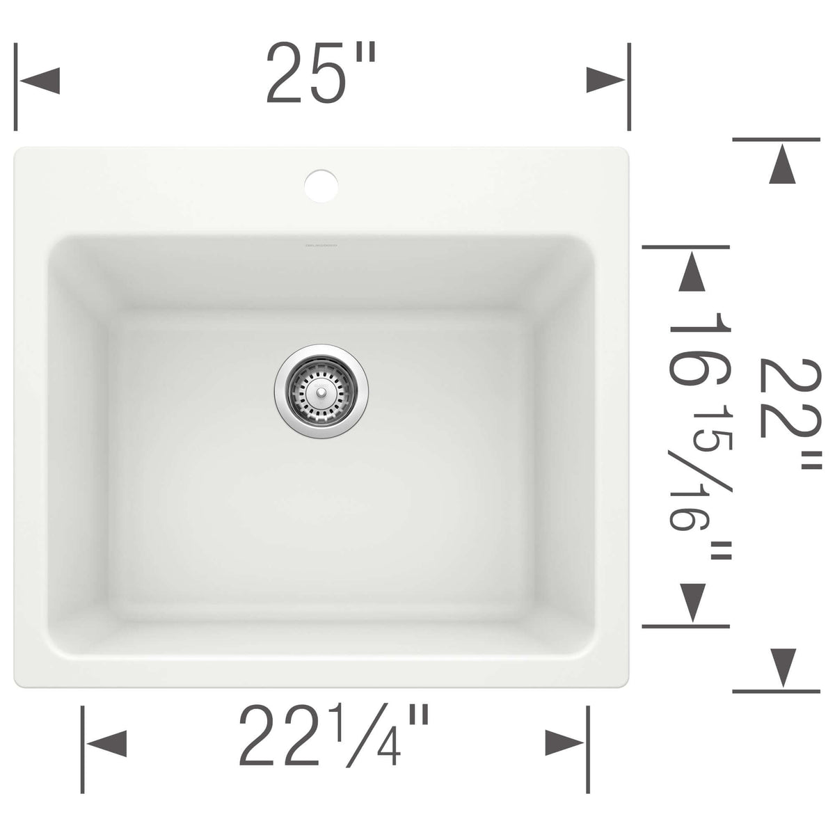 Alternate Image for Blanco Liven 25" Dual Mount Granite Composite Laundry Sink, Silgranit, White, 401927