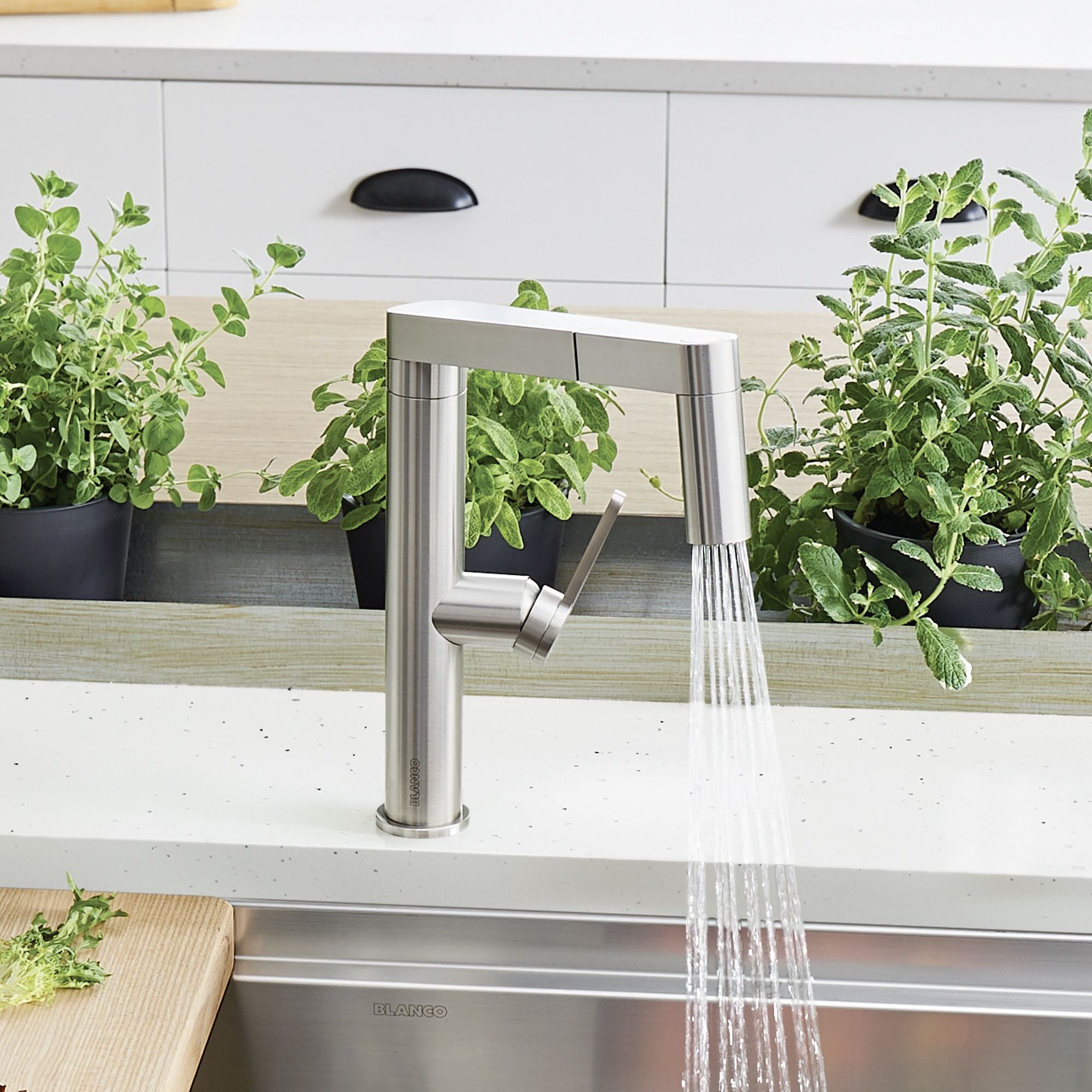 Alternate Image for Blanco Panera 1.5 GPM Stainless Steel Kitchen Faucet, Pull-Out, 402043