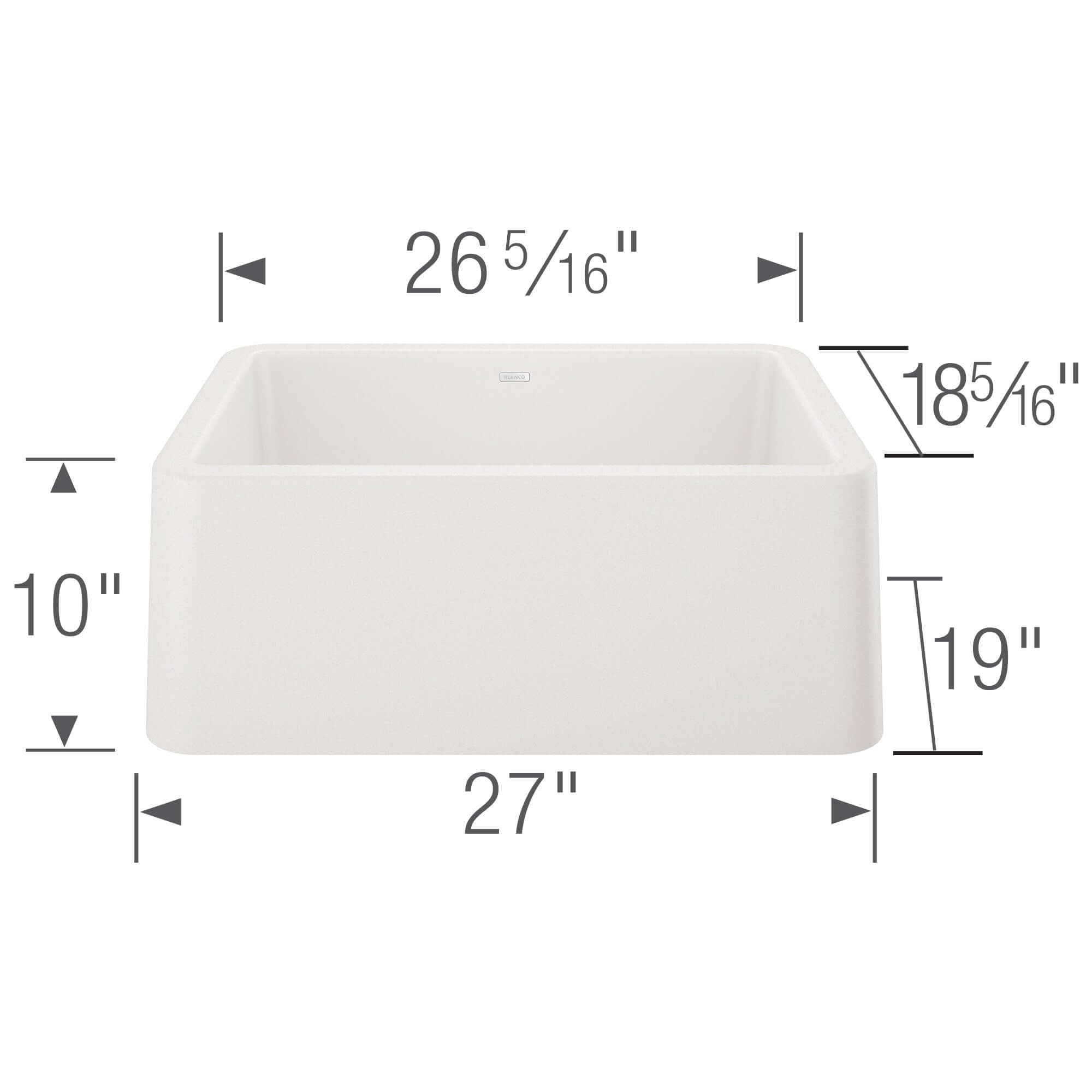 Alternate Image for Blanco Ikon 27" Granite Composite Farmhouse Sink, Silgranit, White, 402313