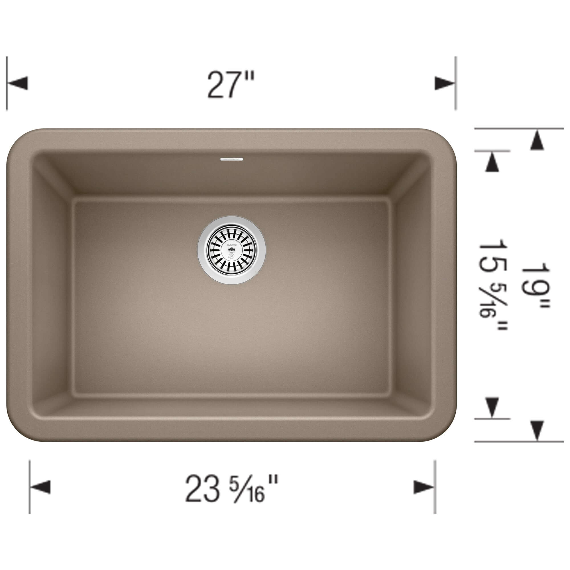 Alternate Image for Blanco Ikon 27" Granite Composite Farmhouse Sink, Silgranit, Truffle, 402318