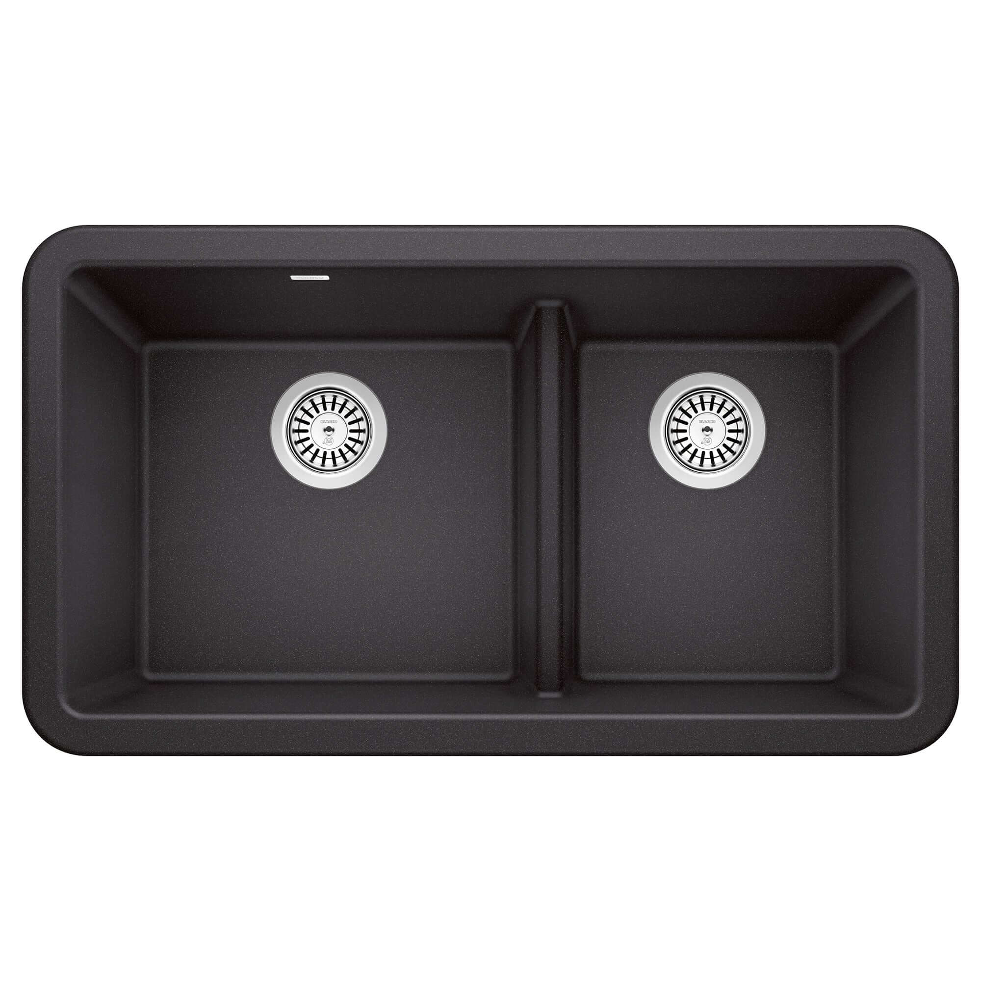 Alternate Image for Blanco Ikon 33" Granite Composite Farmhouse Sink, Silgranit, 60/40 Double Bowl, Anthracite, 402322