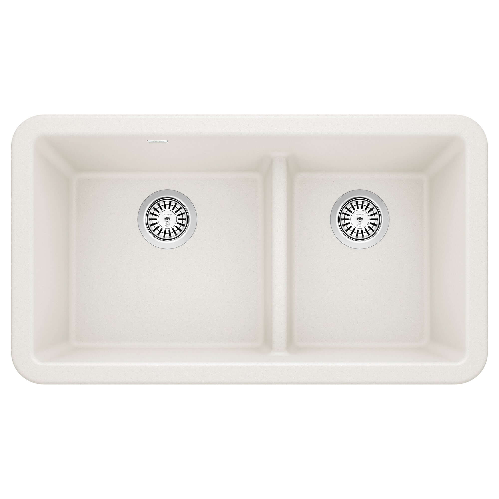 Alternate Image for Blanco Ikon 33" Granite Composite Farmhouse Sink, Silgranit, 60/40 Double Bowl, White, 402324