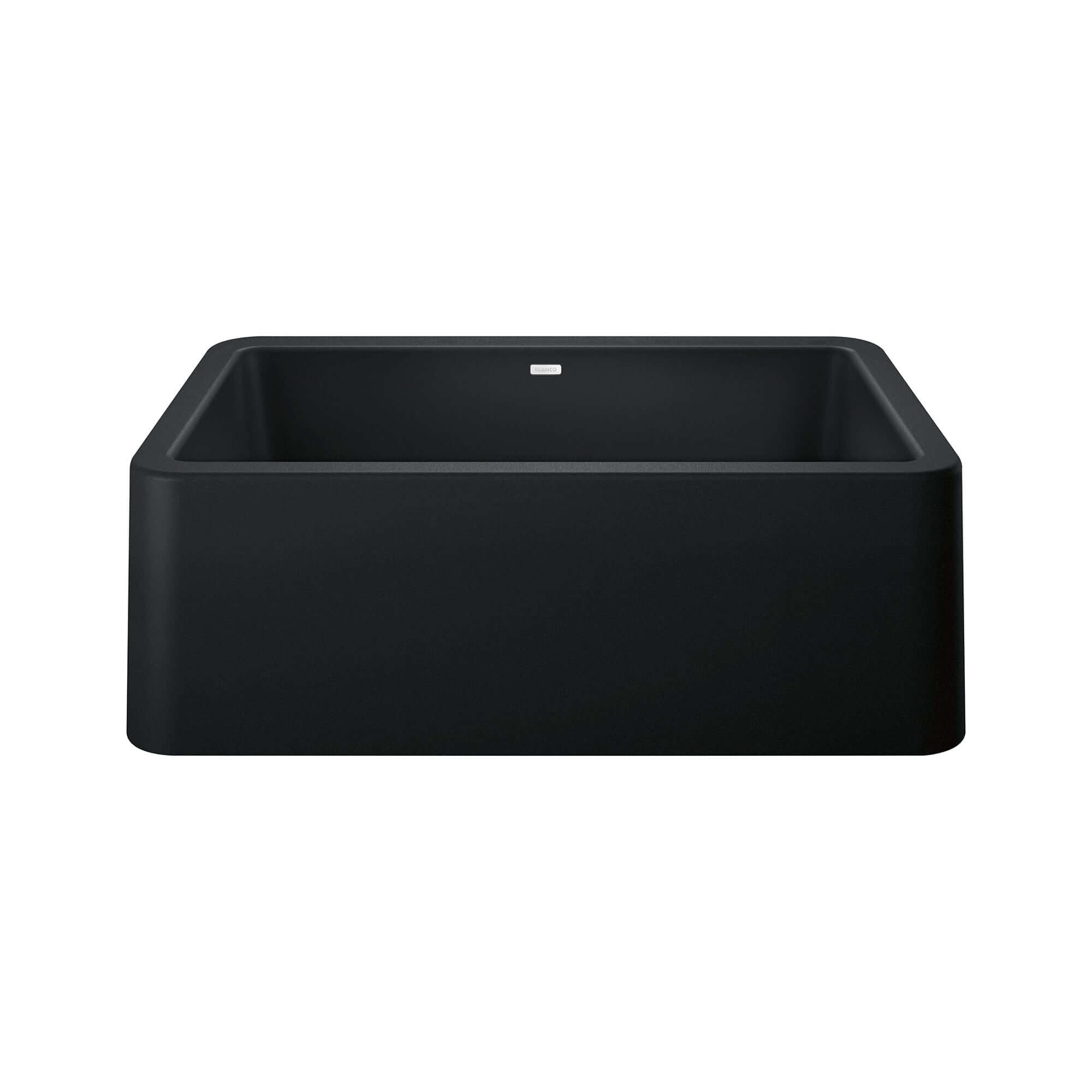 Blanco Ikon 30" Granite Composite Farmhouse Sink, Silgranit, Coal Black, 402576