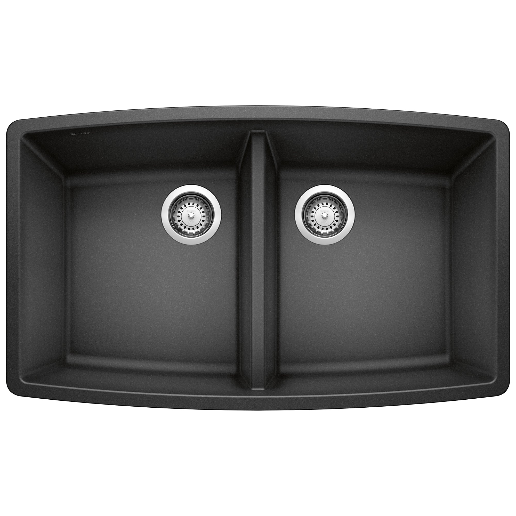 Blanco Performa 33" Undermount Granite Composite Kitchen Sink, Silgranit, 50/50 Double Bowl, Anthracite, 440069
