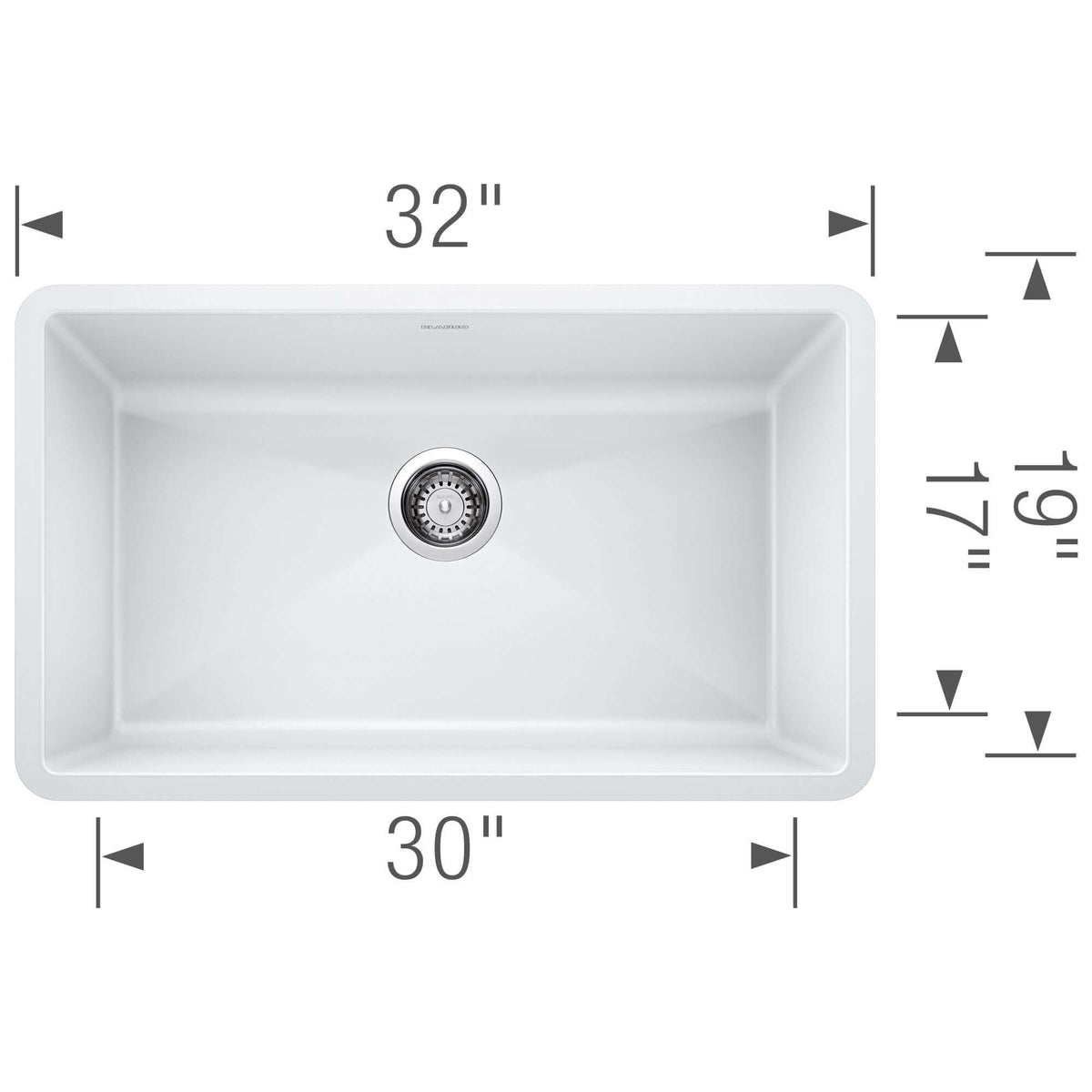 Alternate Image for Blanco Precis 32" Undermount Granite Composite Kitchen Sink, Silgranit, White, 440150