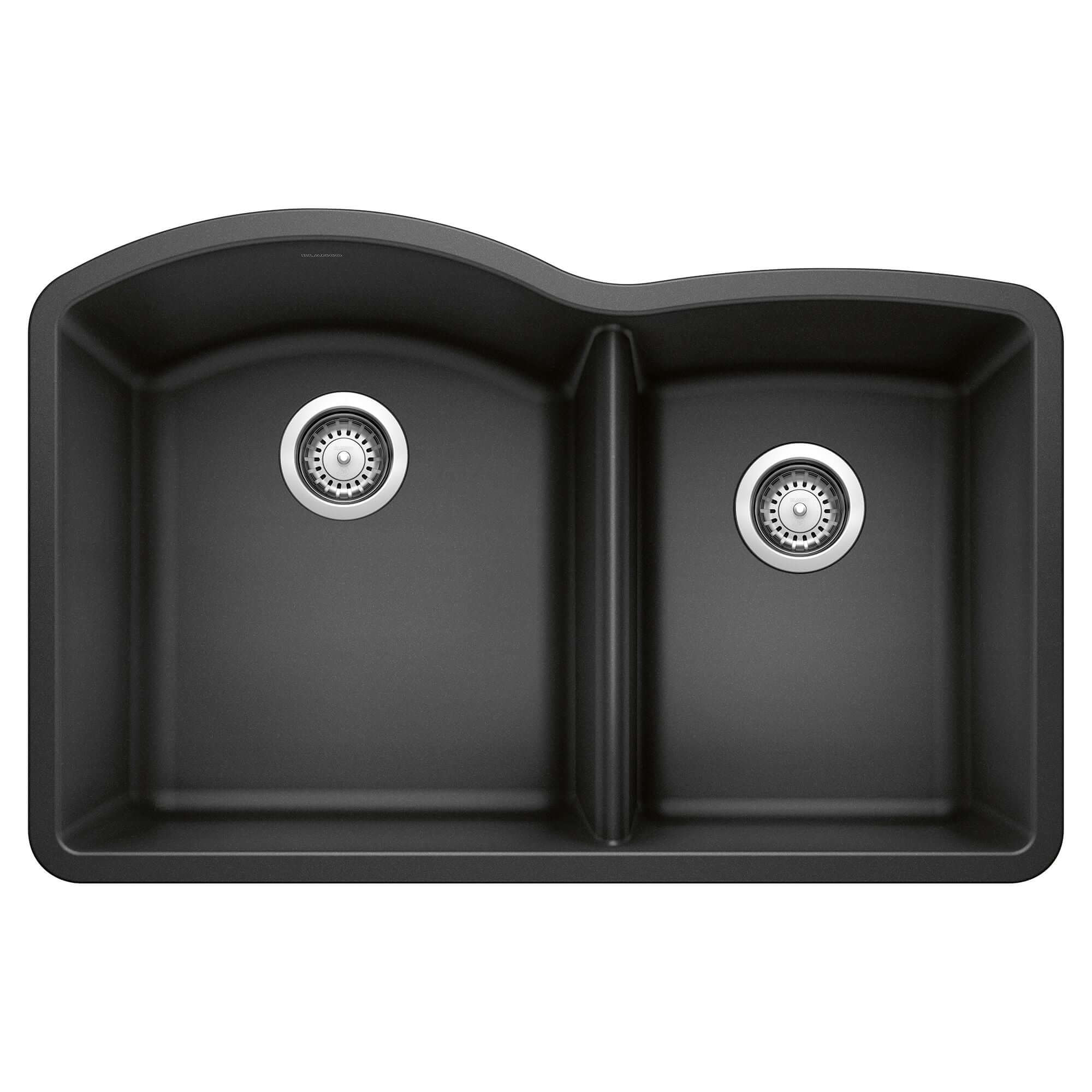 Alternate Image for Blanco Diamond 32" Undermount Granite Composite Kitchen Sink, Silgranit, 60/40 Double Bowl, Anthracite, 440179