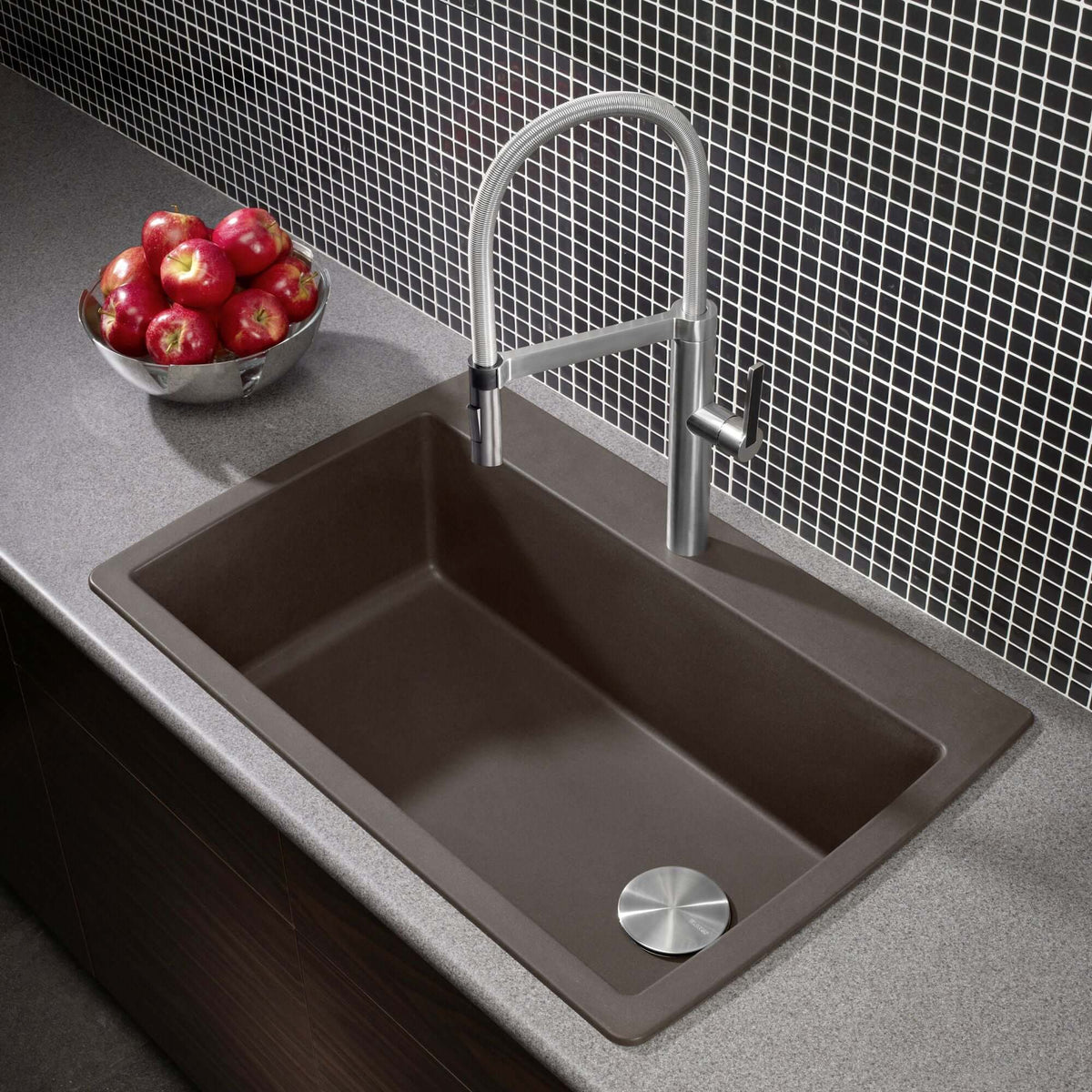 Alternate Image for Blanco Diamond 34" Dual Mount Granite Composite Kitchen Sink, Silgranit, Cafe, 440192