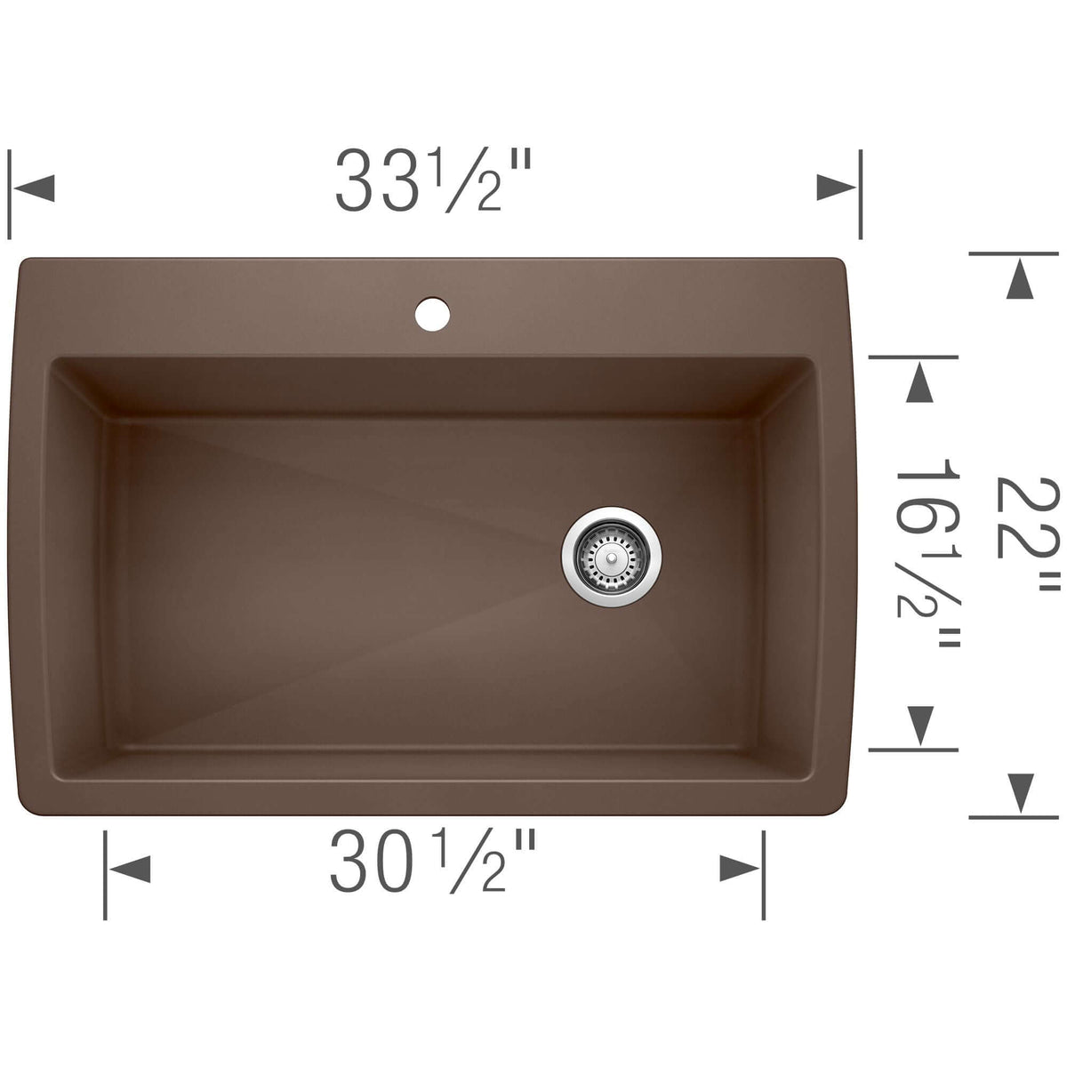 Alternate Image for Blanco Diamond 34" Dual Mount Granite Composite Kitchen Sink, Silgranit, Cafe, 440192