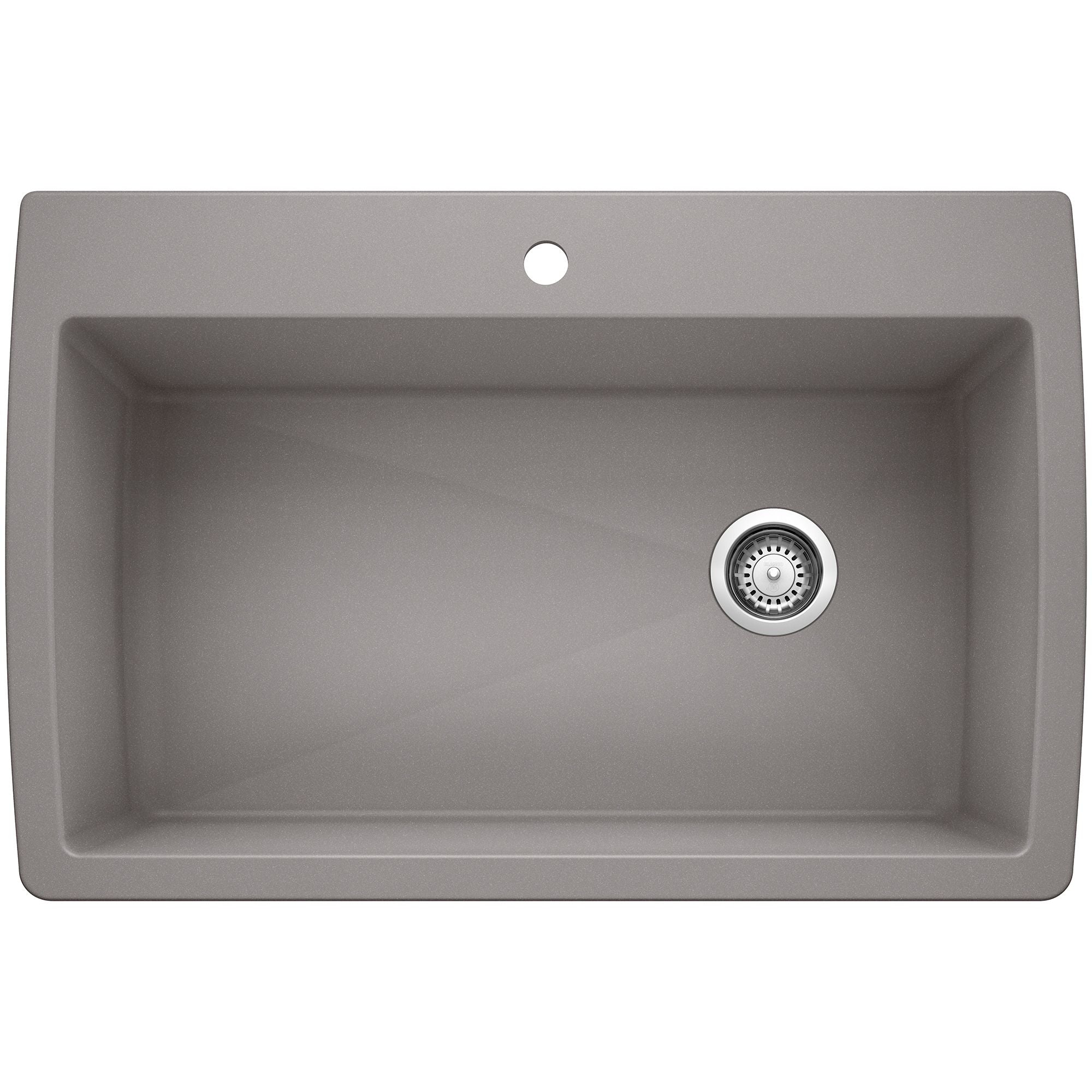 Blanco Diamond 34" Dual Mount Granite Composite Kitchen Sink, Silgranit, Metallic Gray, 440193