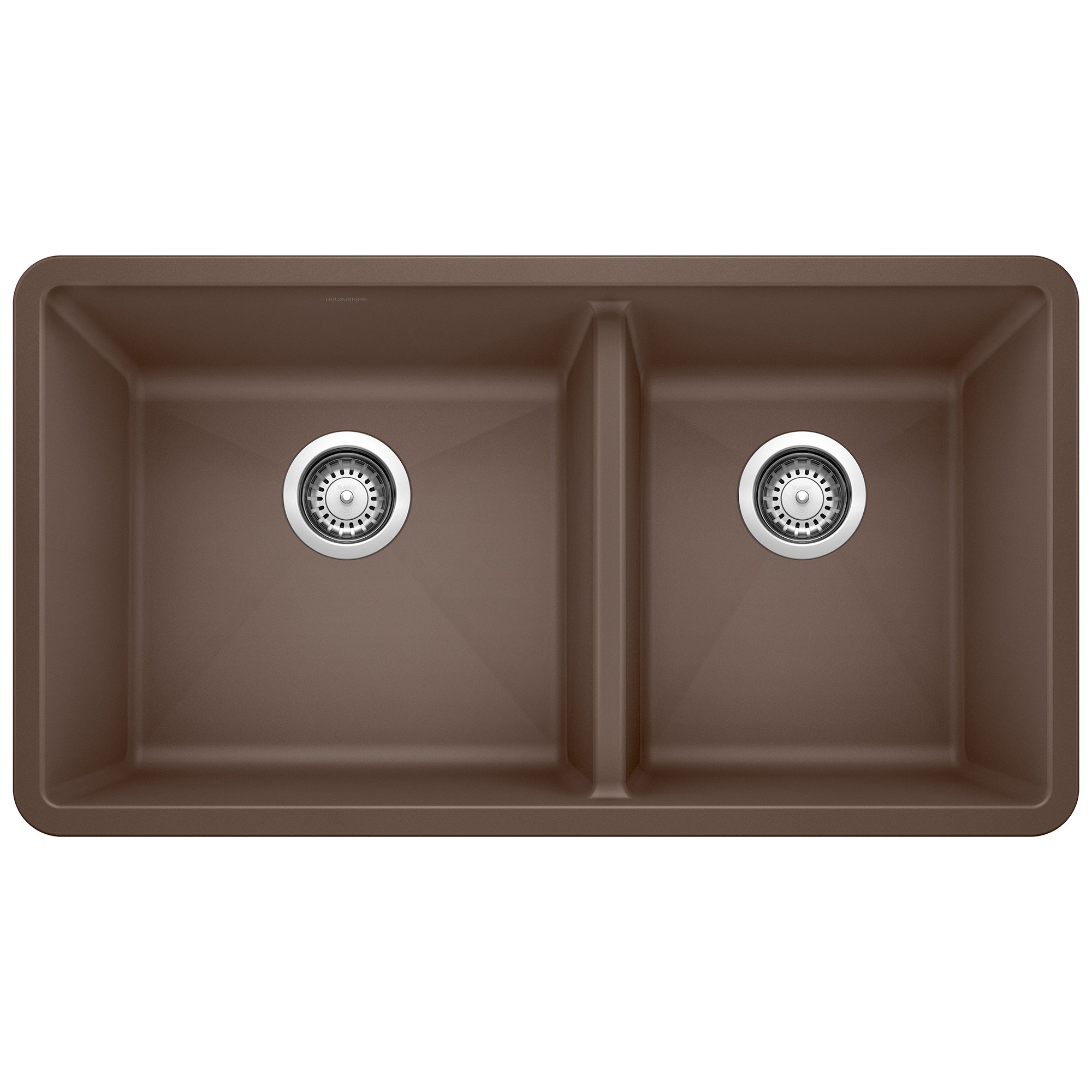 Blanco Precis 33" Undermount Granite Composite Kitchen Sink, Silgranit, 60/40 Double Bowl, Cafe, 441129