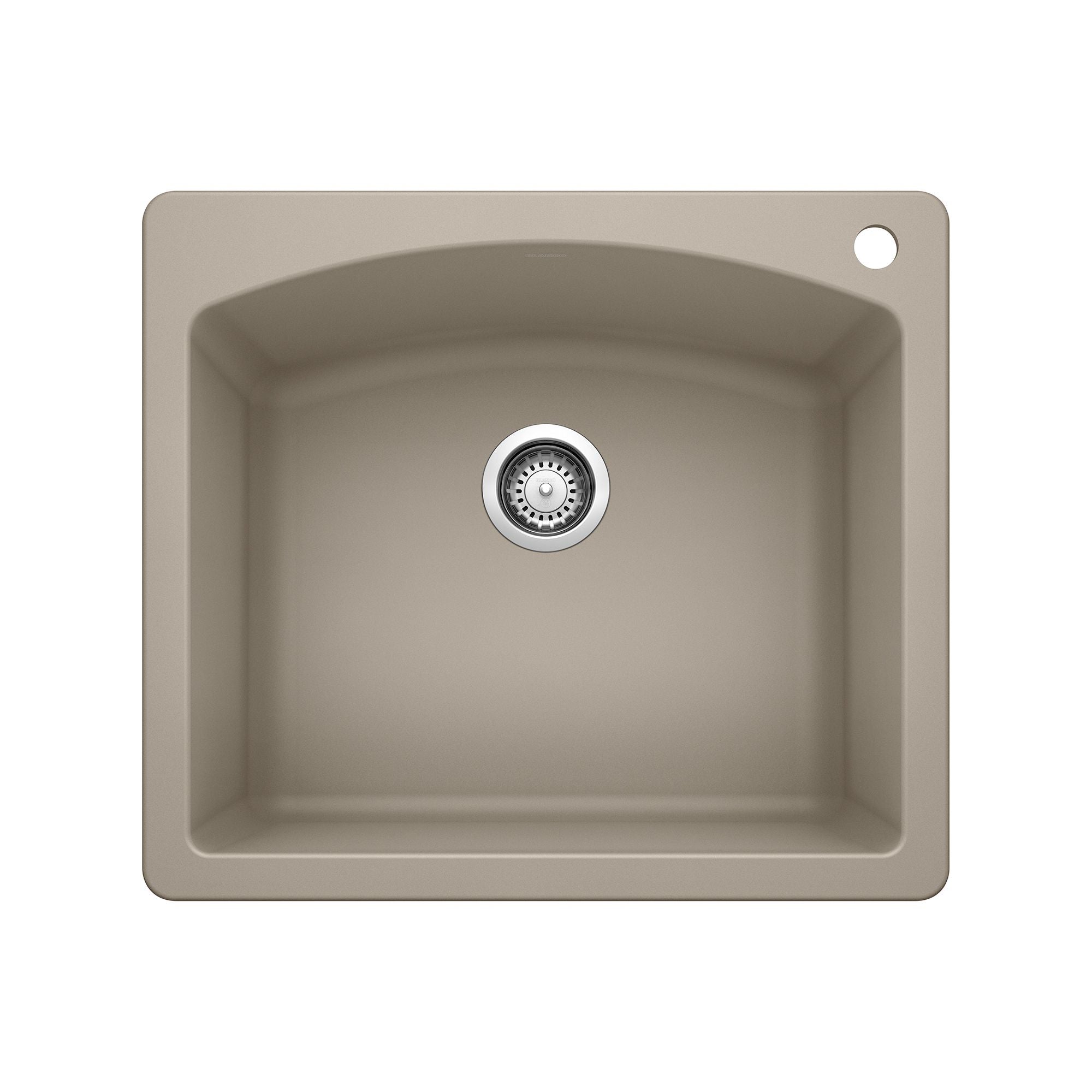 Blanco Diamond 25" Dual Mount Granite Composite Kitchen Sink, Silgranit, Truffle, 441280