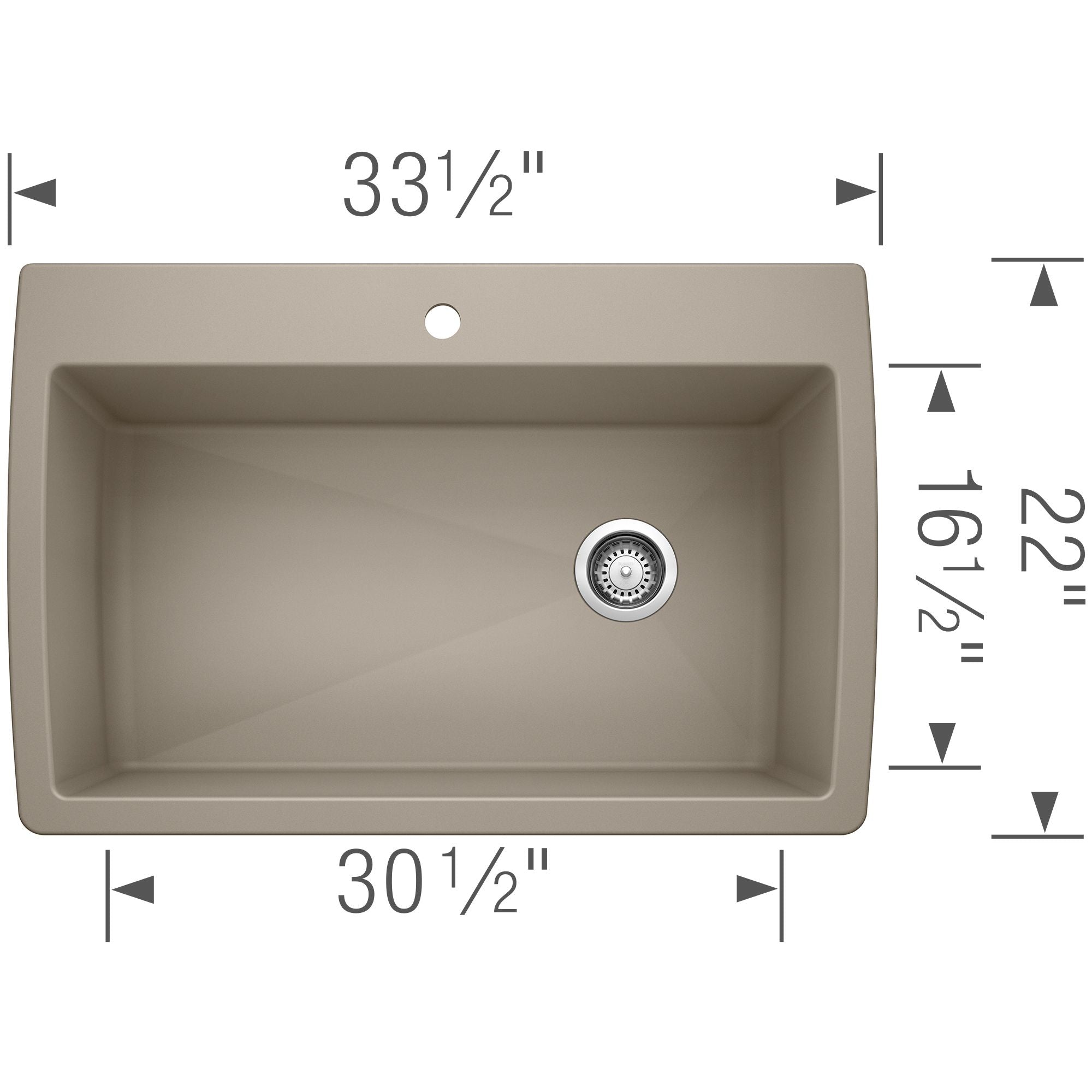 Alternate Image for Blanco Diamond 34" Dual Mount Granite Composite Kitchen Sink, Silgranit, Truffle, 441287