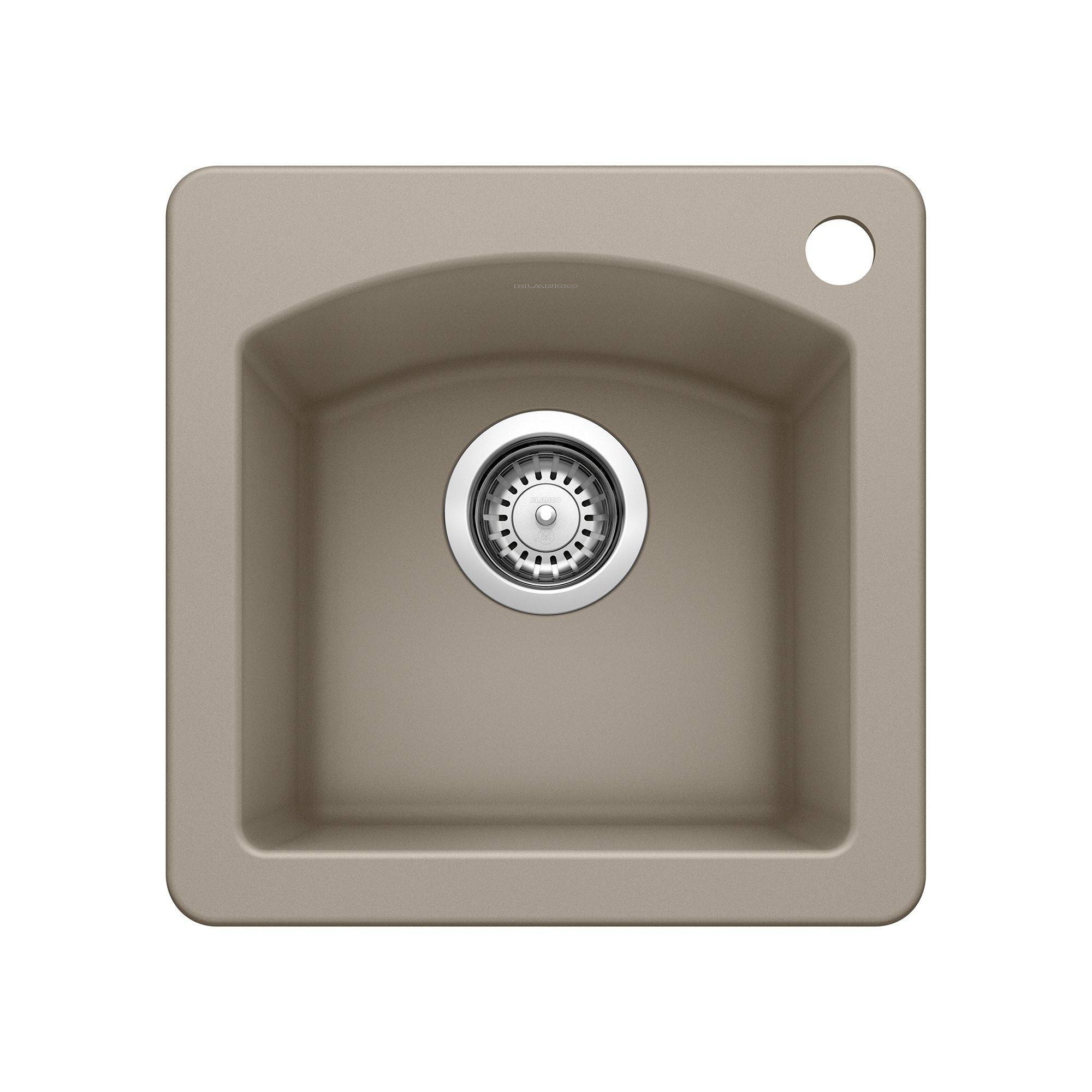 Alternate Image for Blanco Diamond 15" Square Granite Composite Bar/Prep Sink, Silgranit, Truffle, 441295