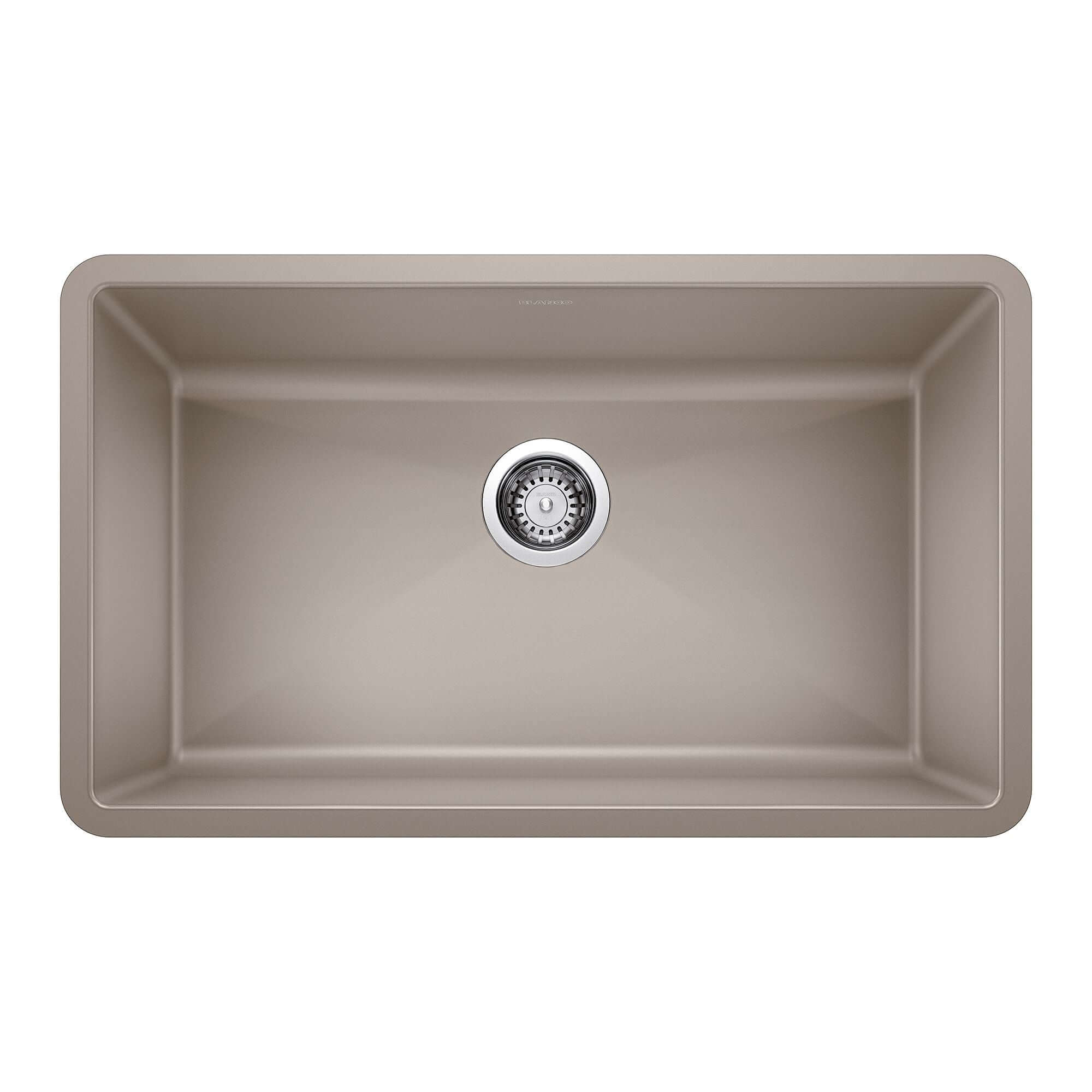 Alternate Image for Blanco Precis 32" Undermount Granite Composite Kitchen Sink, Silgranit, Truffle, 441297