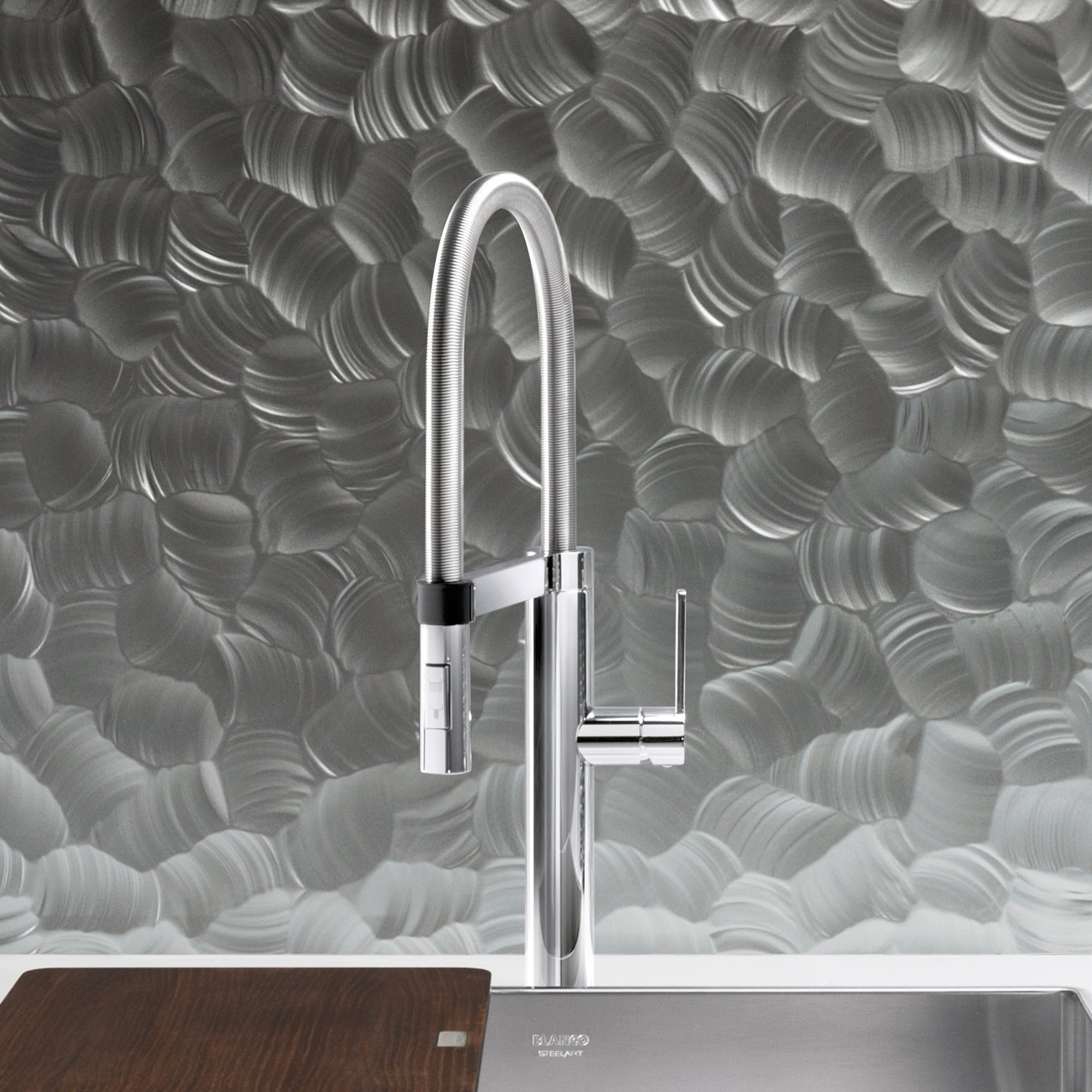 Alternate Image for Blanco Culina 1.8 GPM Brass Kitchen Faucet, Semi-Pro, Polished Chrome, 441405