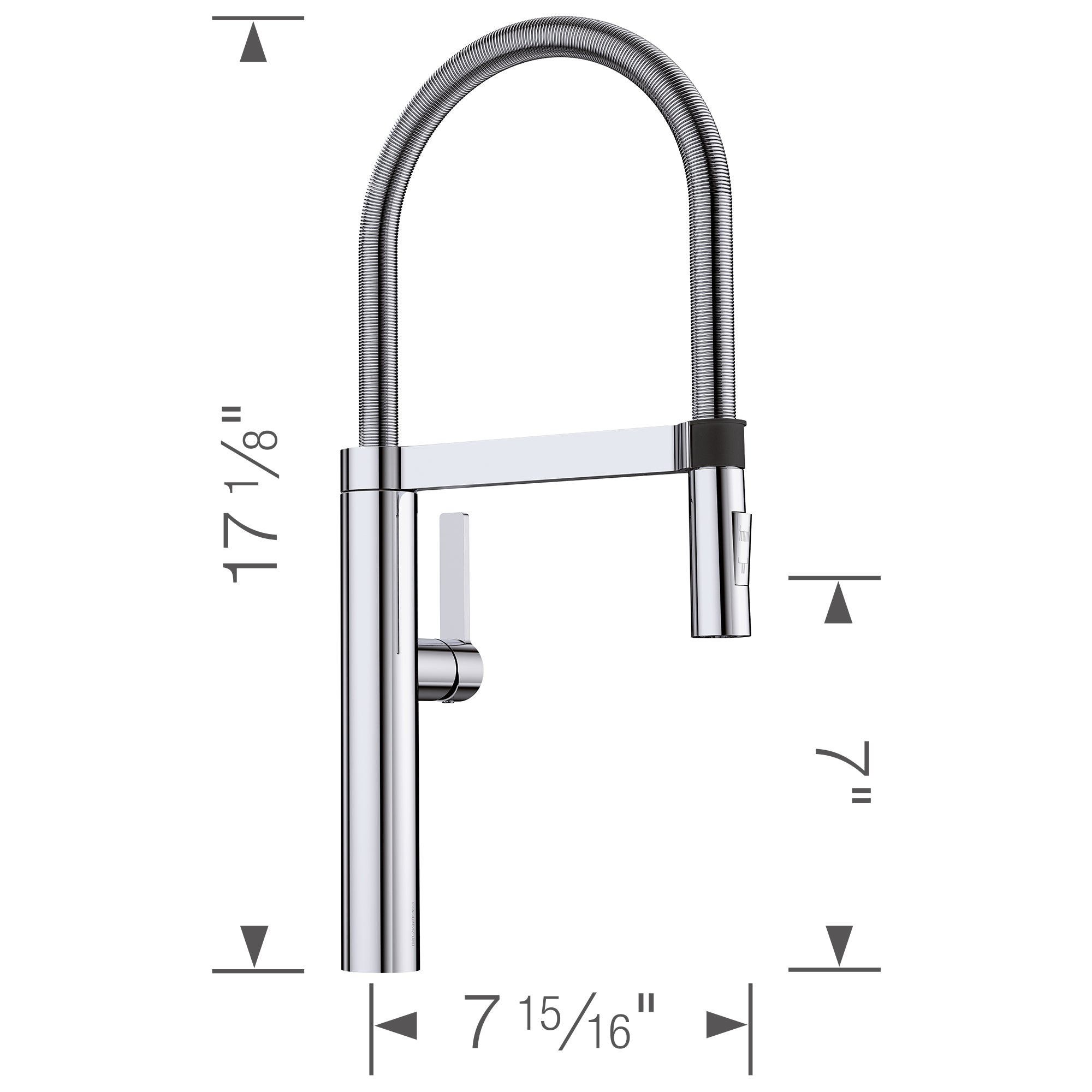 Alternate Image for Blanco Culina 1.8 GPM Brass Kitchen Faucet, Semi-Pro, Polished Chrome, 441405