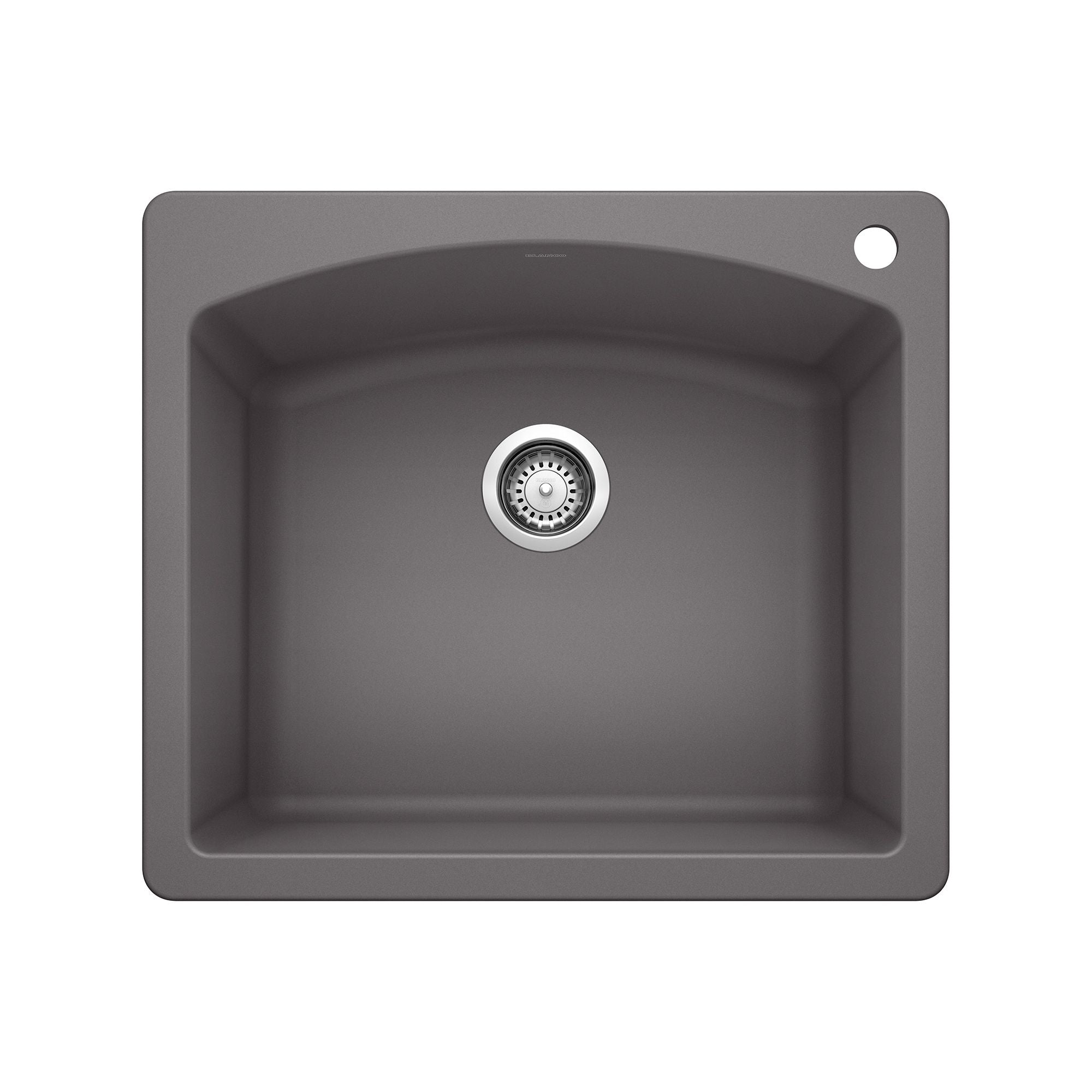 Blanco Diamond 25" Dual Mount Granite Composite Kitchen Sink, Silgranit, Cinder, 441463