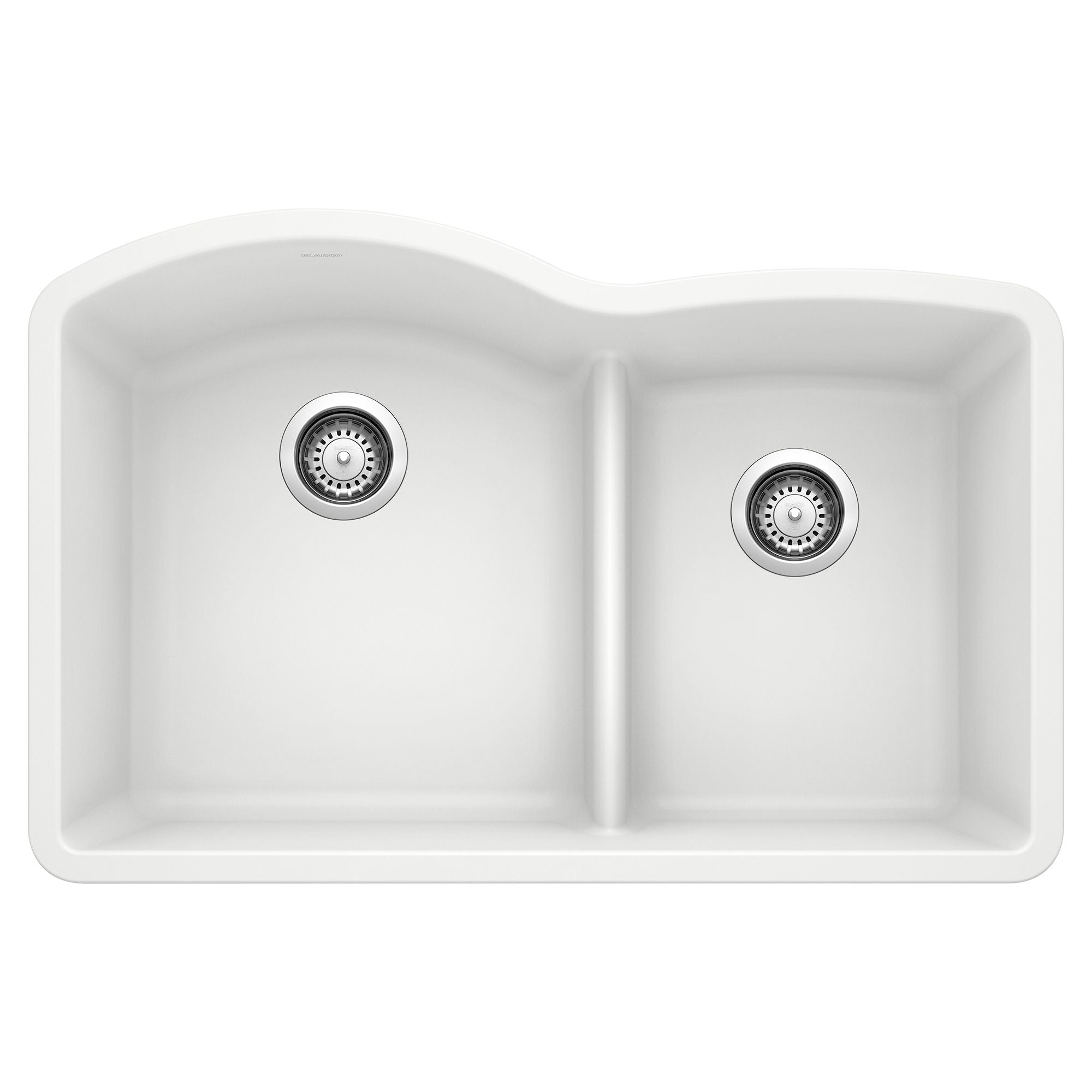 Blanco Diamond 32" Undermount Granite Composite Kitchen Sink, Silgranit, 60/40 Double Bowl, White, 441593