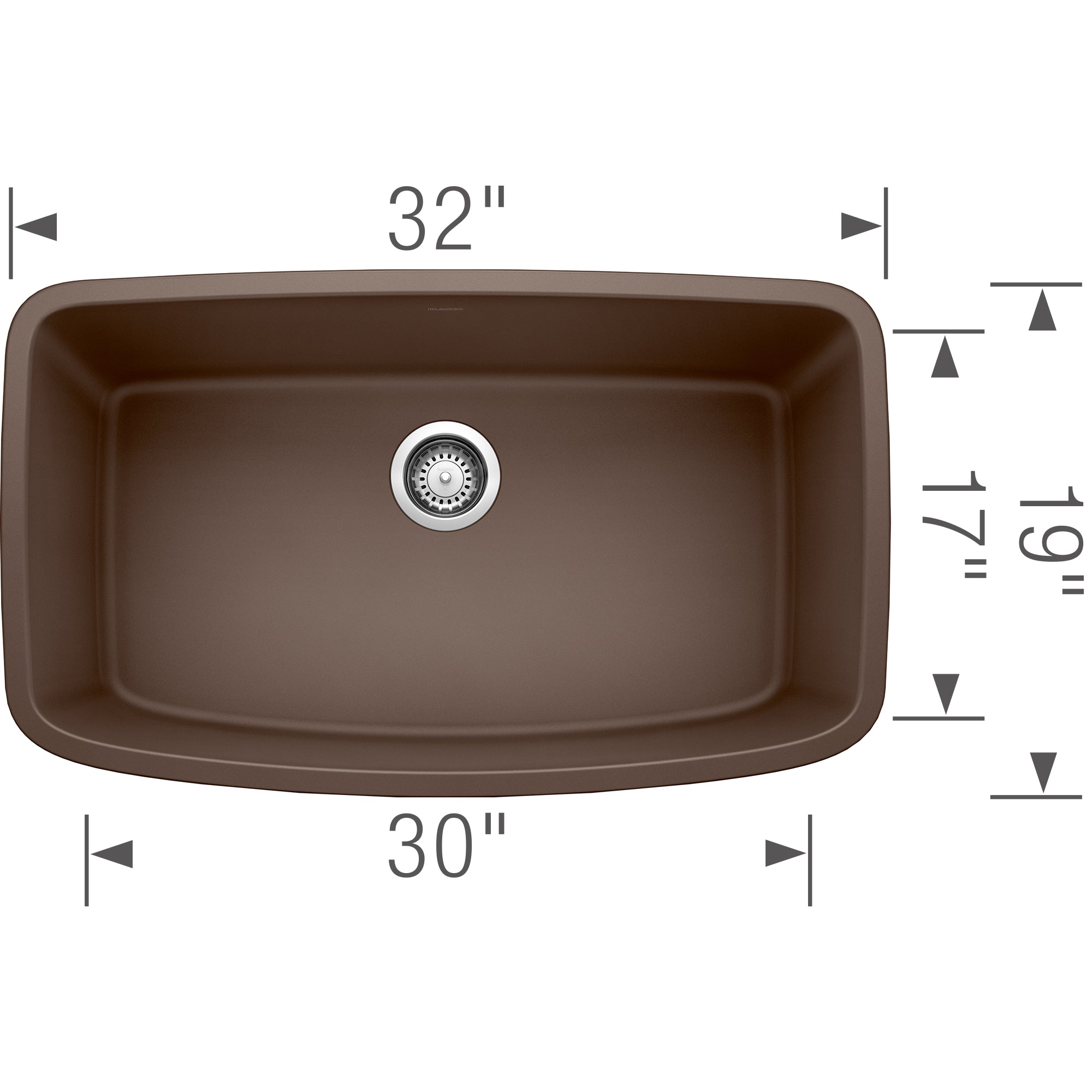 Blanco Valea 32" Undermount Granite Composite Kitchen Sink, Silgranit, Cafe, 441613
