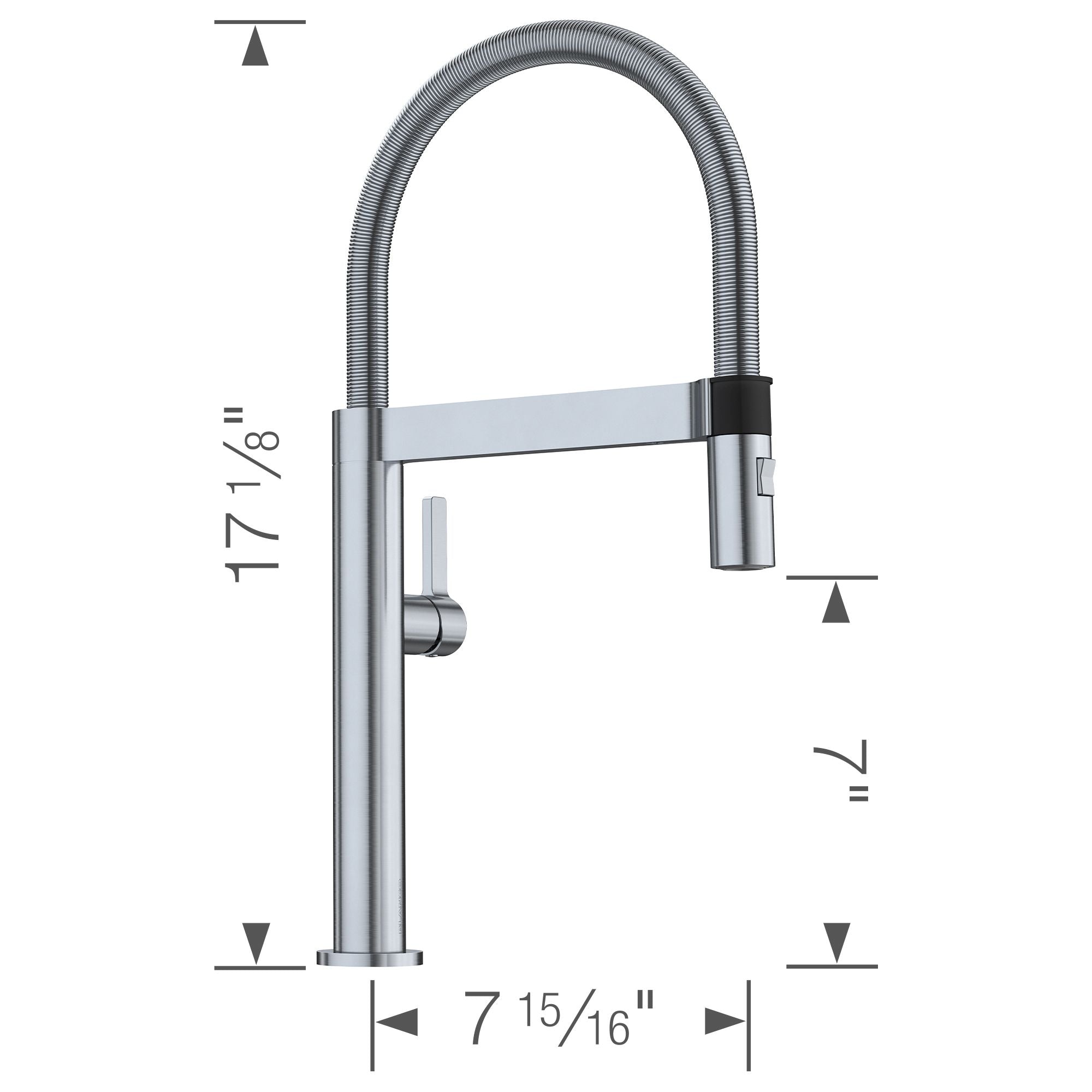 Blanco Culina 1.8 GPM Brass Kitchen Faucet, Semi-Pro, Satin Nickel, 441625