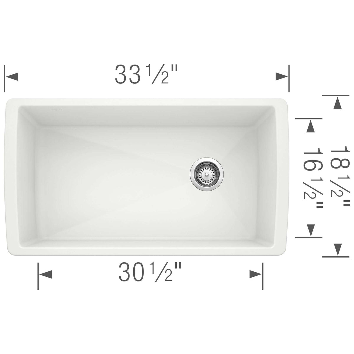 Alternate Image for Blanco Diamond 34" Undermount Granite Composite Kitchen Sink, Silgranit, White, 441767