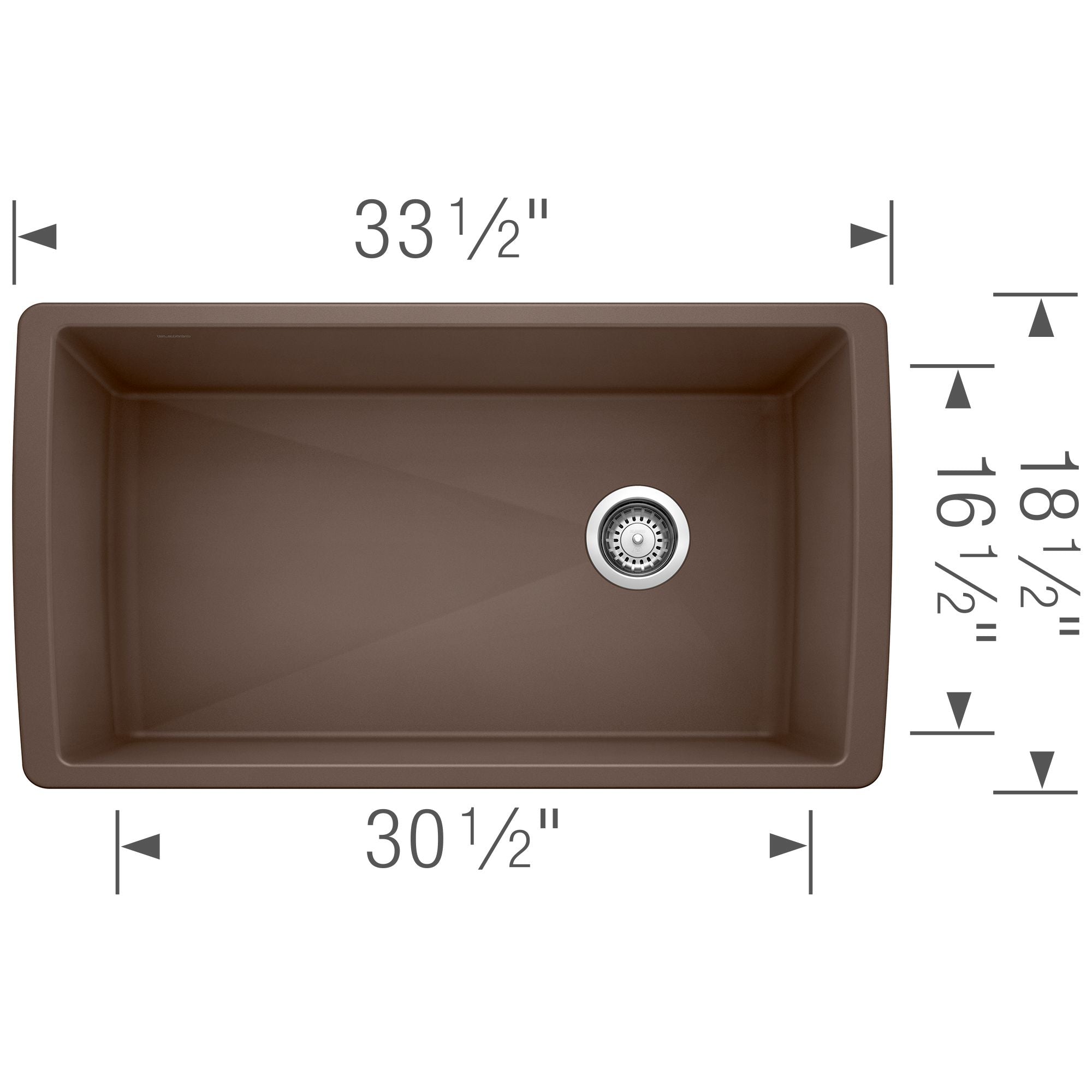 Alternate Image for Blanco Diamond 34" Undermount Granite Composite Kitchen Sink, Silgranit, Cafe, 441771