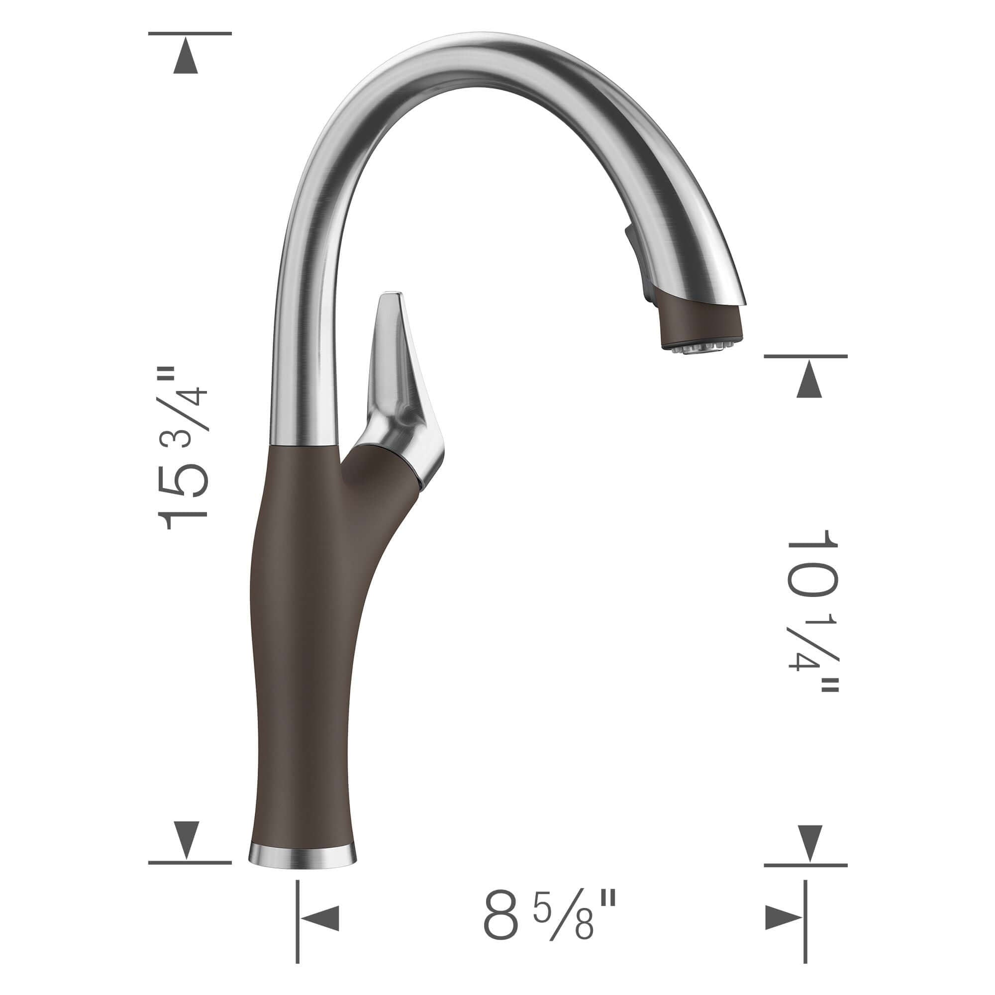 Alternate Image for Blanco Artona 1.5 GPM Brass Kitchen Faucet, Pull-Down, Cafe/Stainless, 442032