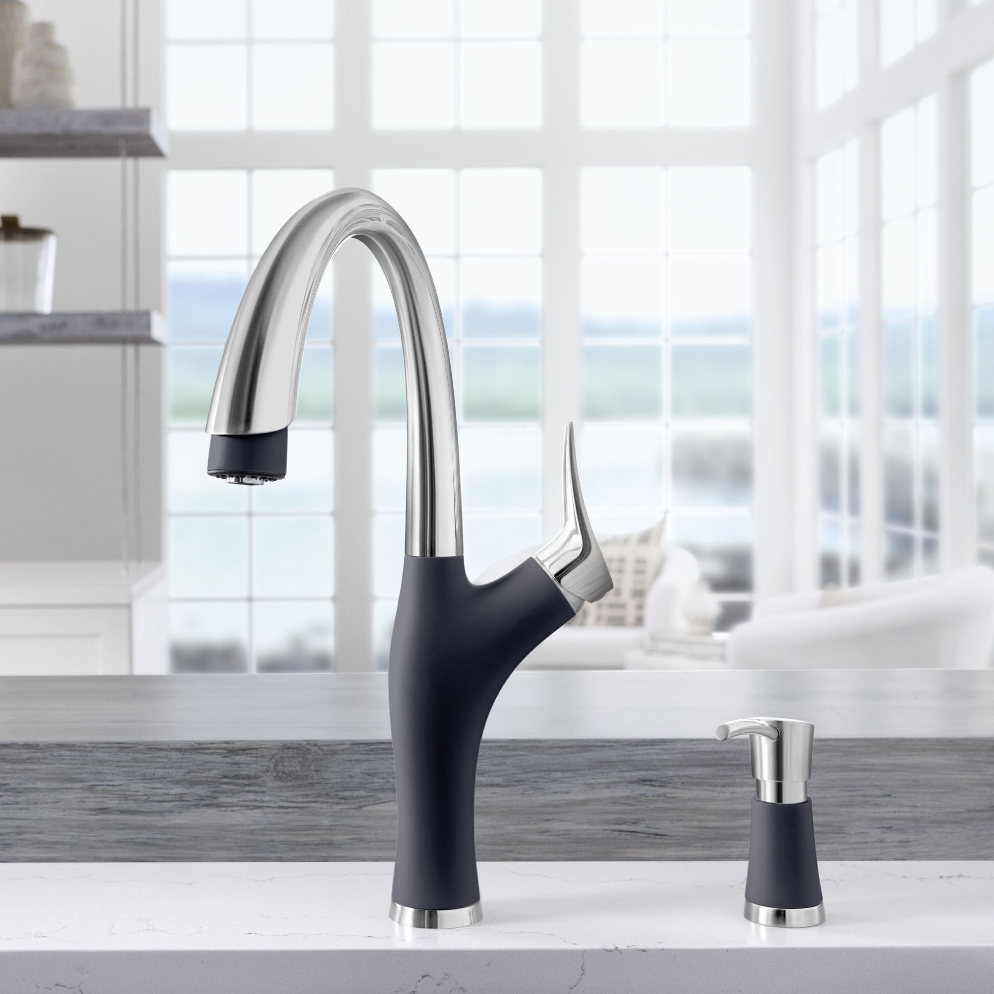Blanco Artona Soap Dispenser - PVD Steel/Anthracite, 442049