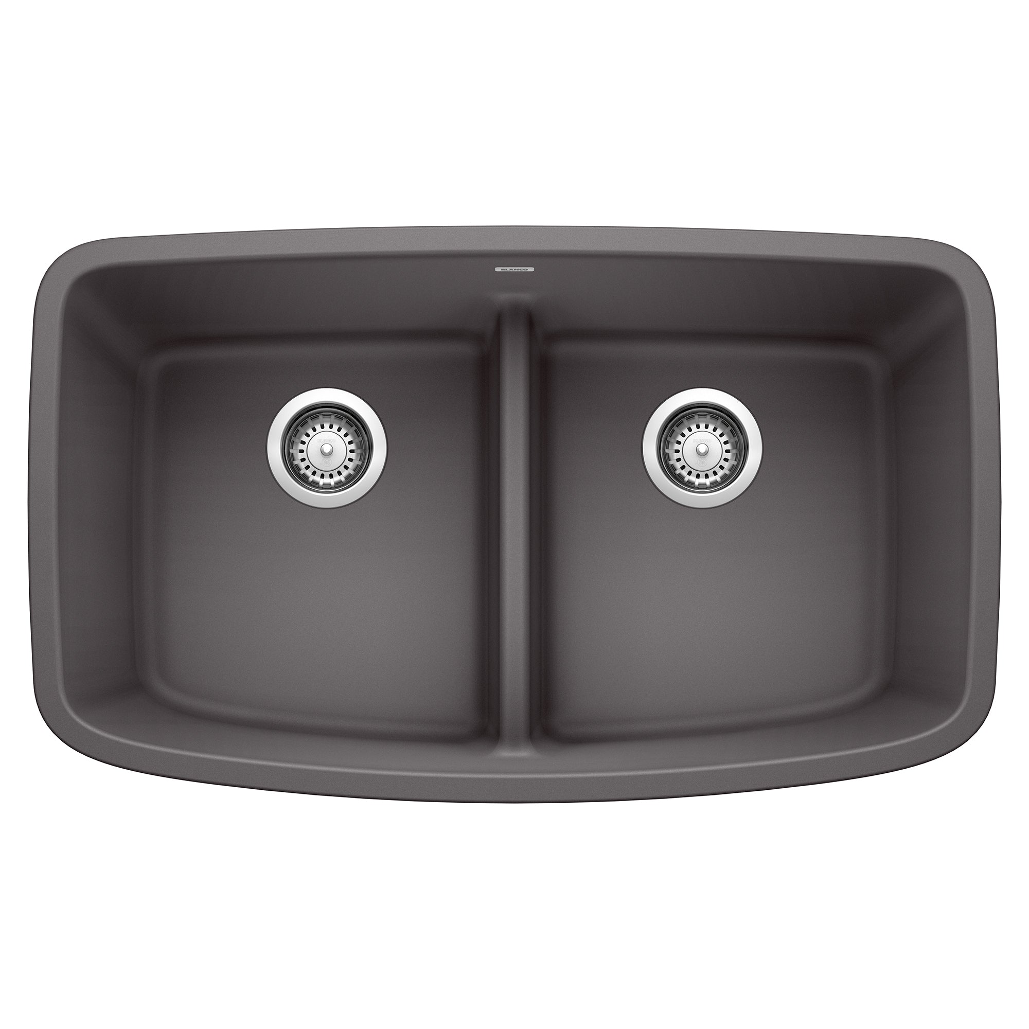 Blanco Valea 32" Undermount Granite Composite Kitchen Sink, Silgranit, 50/50 Double Bowl, Cinder, 442196