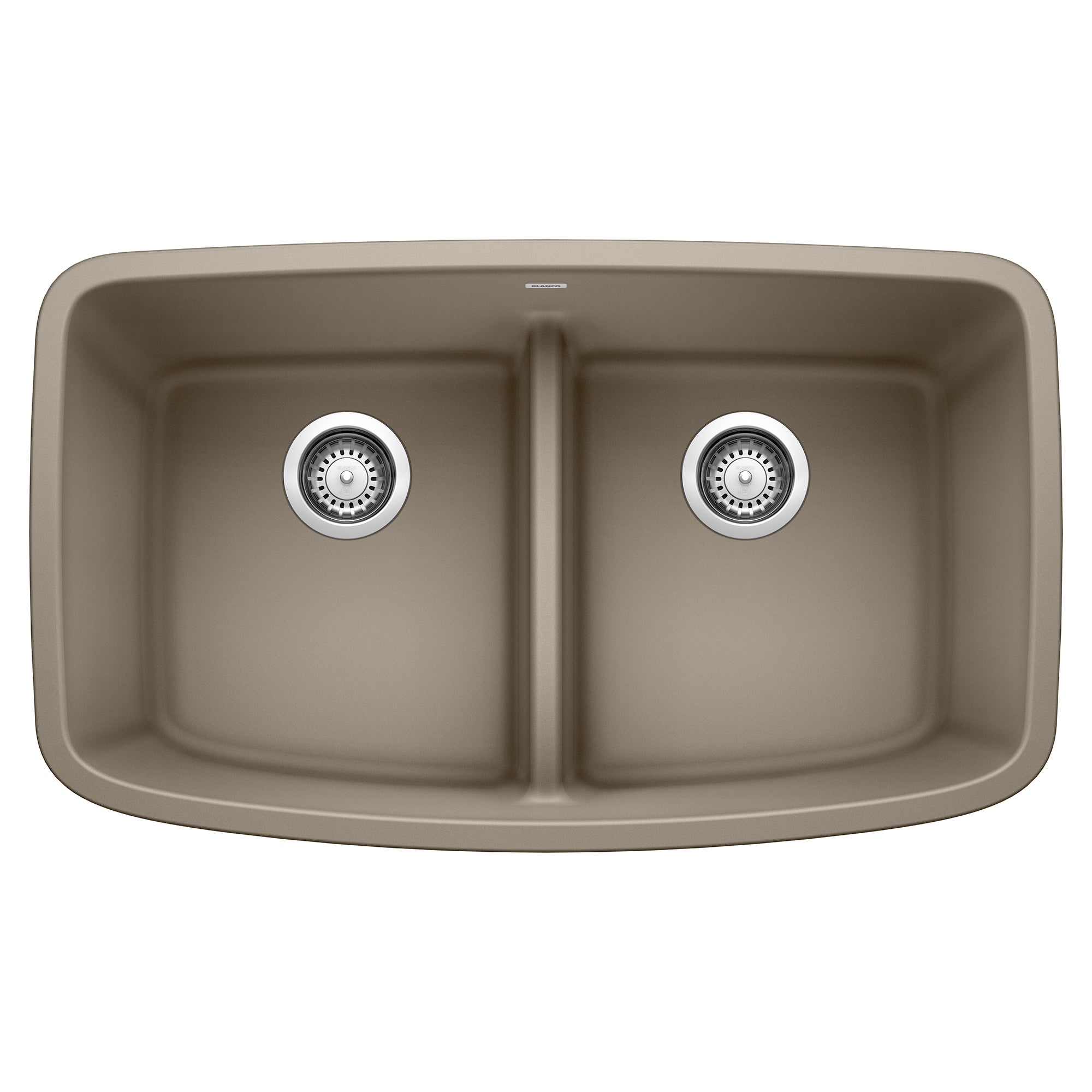 Blanco Valea 32" Undermount Granite Composite Kitchen Sink, Silgranit, 50/50 Double Bowl, Truffle, 442197